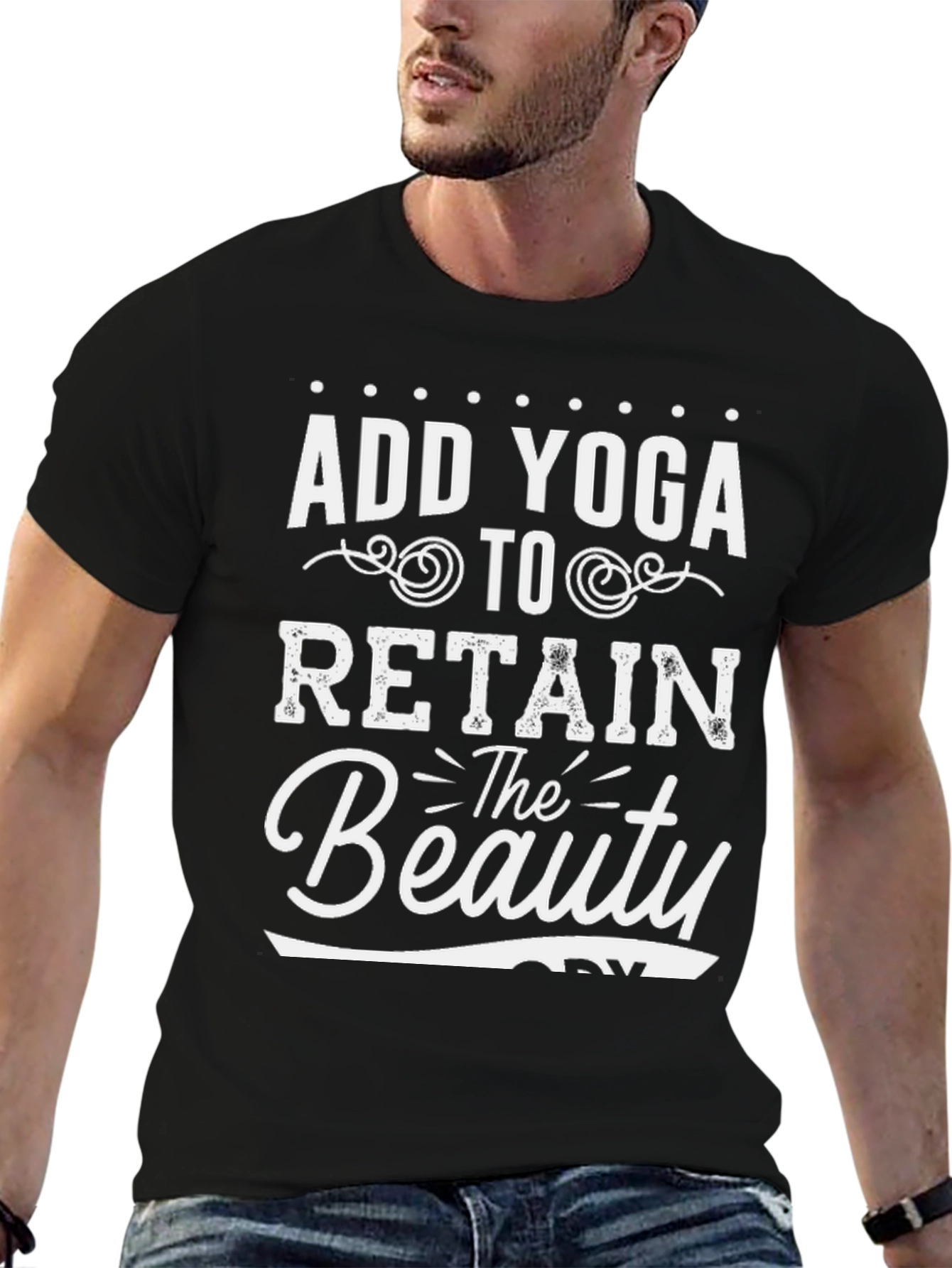 Add Yoga to Retain the Beauty Black Tee