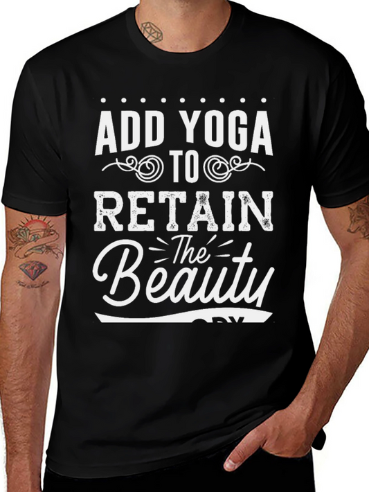 Add Yoga to Retain the Beauty Black Tee