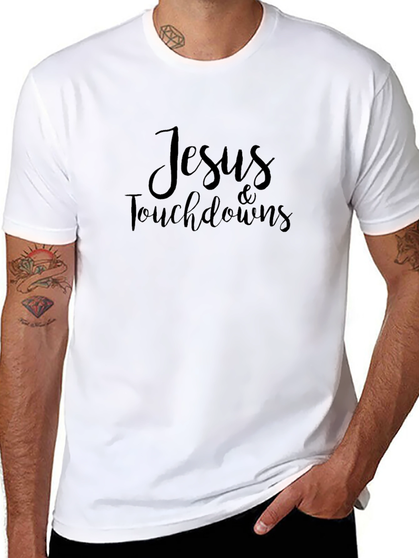 Jesus & Touchdowns Black Graphic Tee