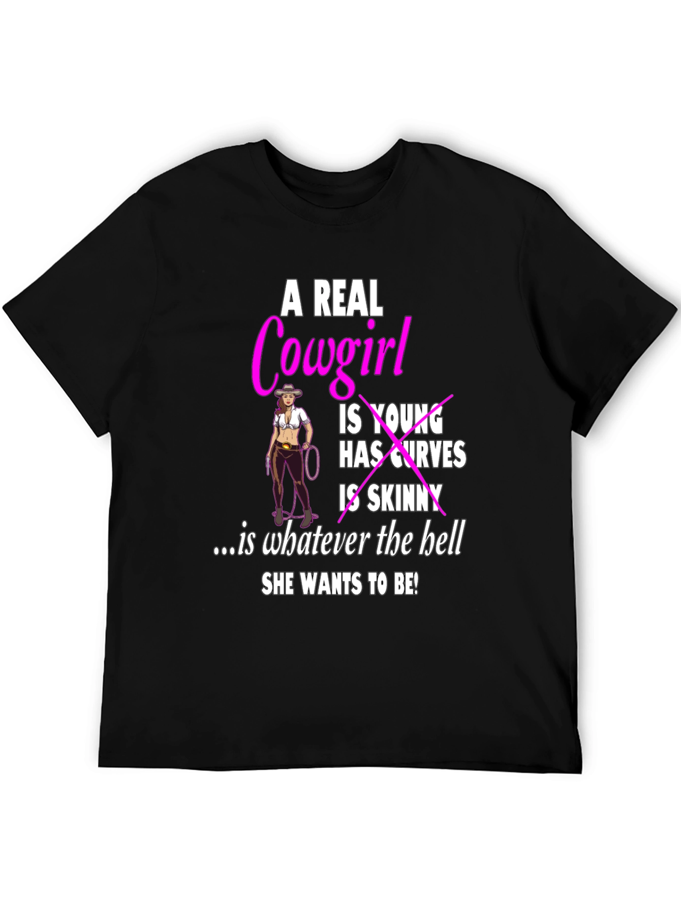 A Real Cowgirl T-Shirt - Curves Western Style