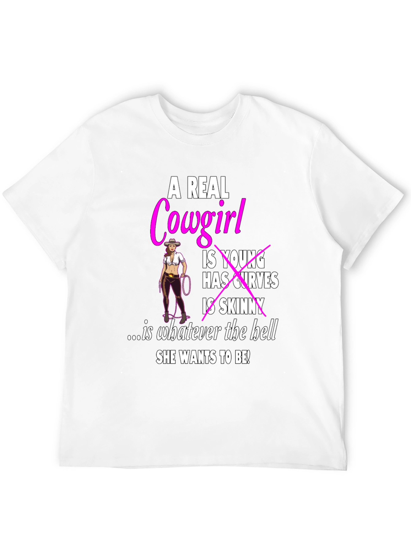 A Real Cowgirl T-Shirt - Curves Western Style