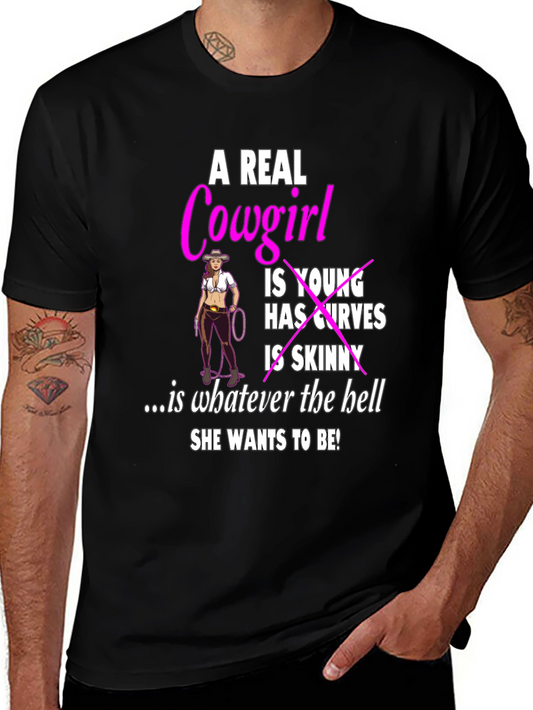 A Real Cowgirl T-Shirt - Curves Western Style