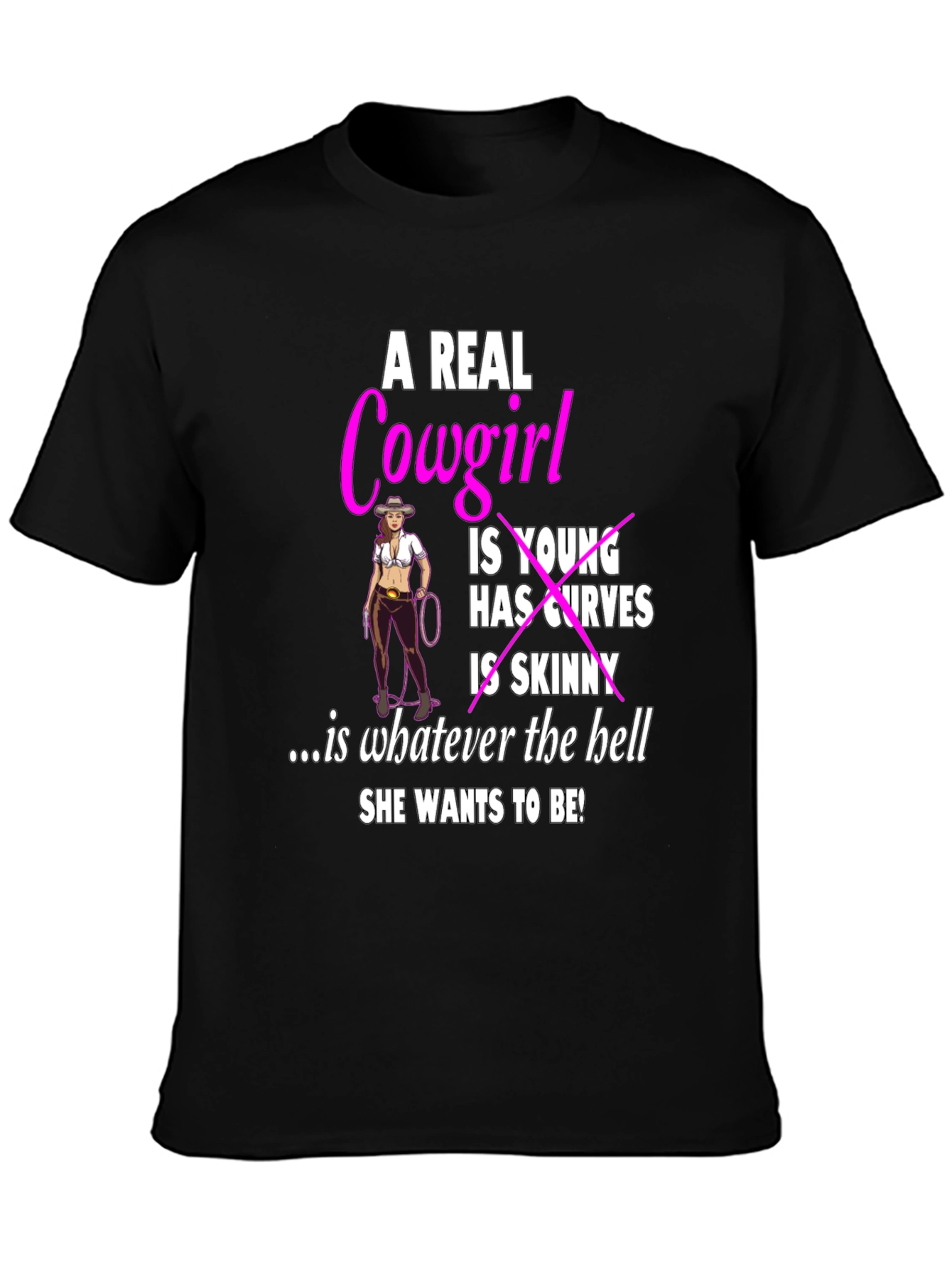 A Real Cowgirl T-Shirt - Curves Western Style