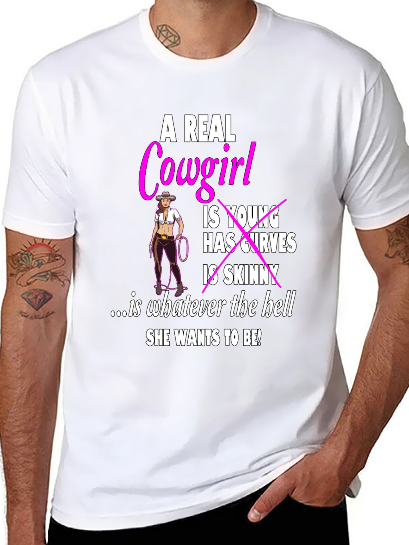 A Real Cowgirl T-Shirt - Curves Western Style