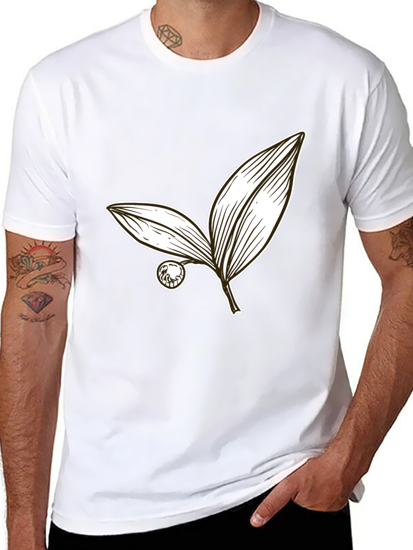 Botanical Leaf Graphic Tee - Stylish Casual Wear