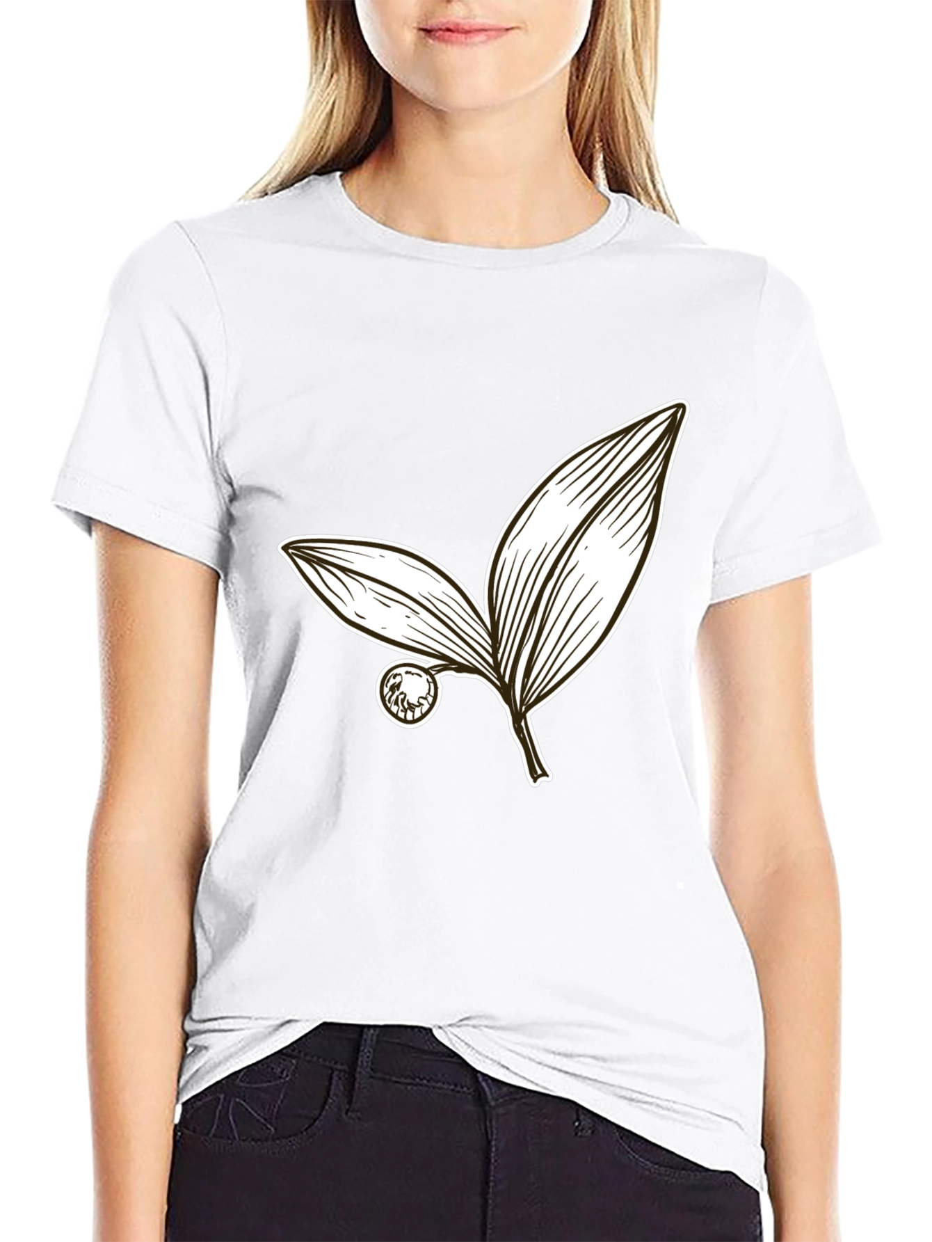 Botanical Leaf Graphic Tee - Stylish Casual Wear