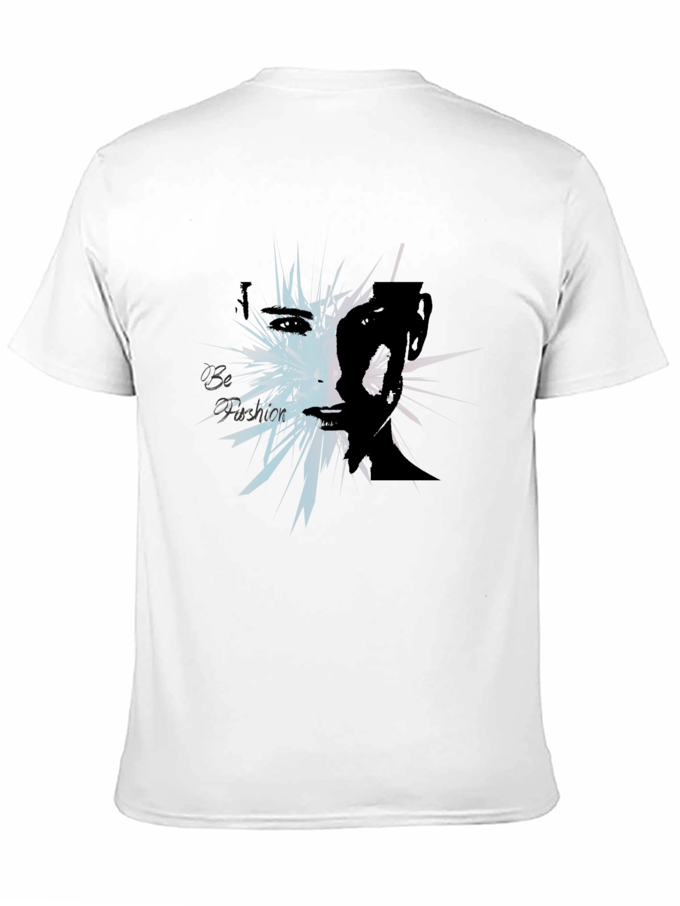Abstract Fashion Graphic Tee - Black Cotton Blend