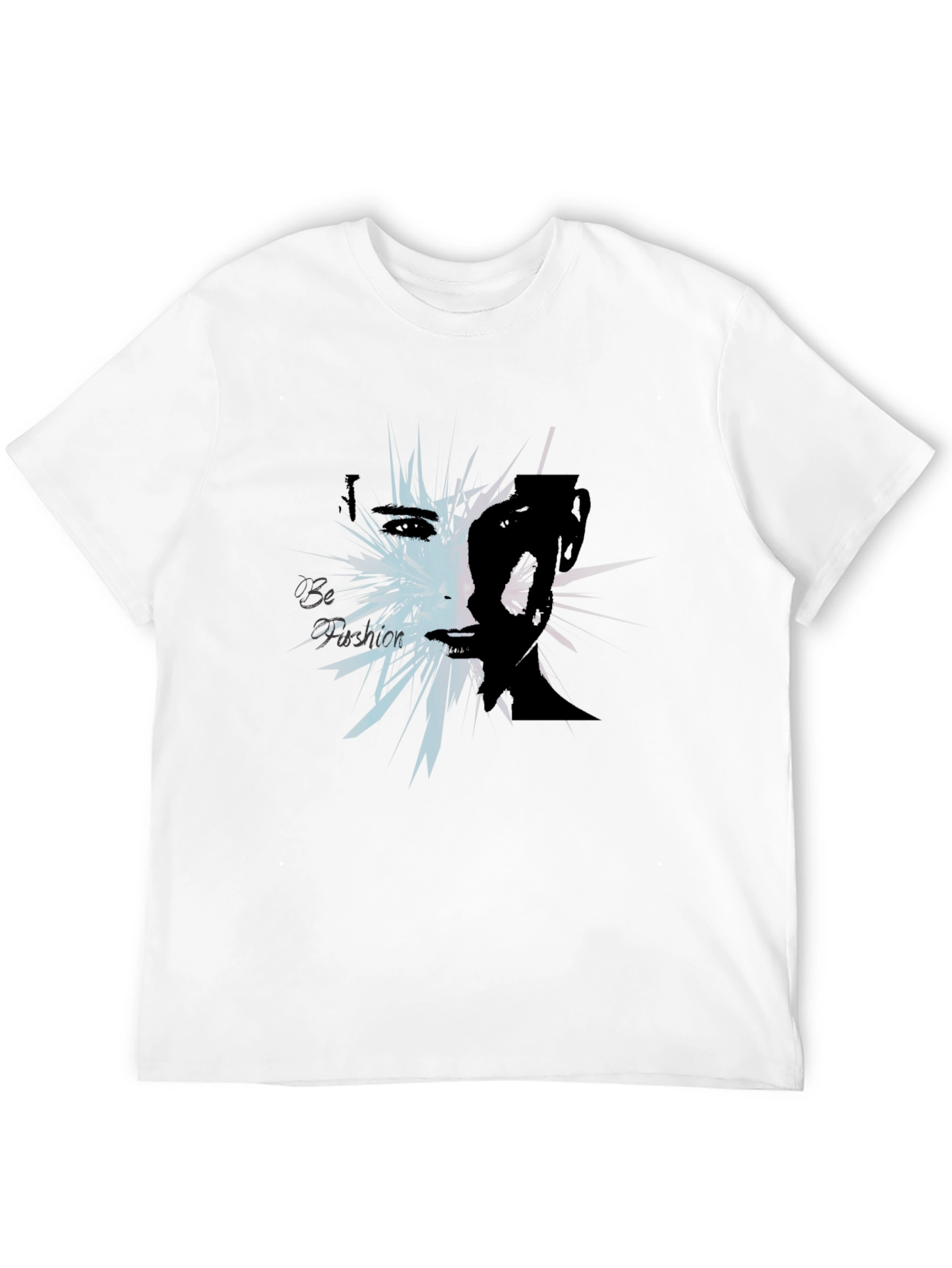 Abstract Fashion Graphic Tee - Black Cotton Blend