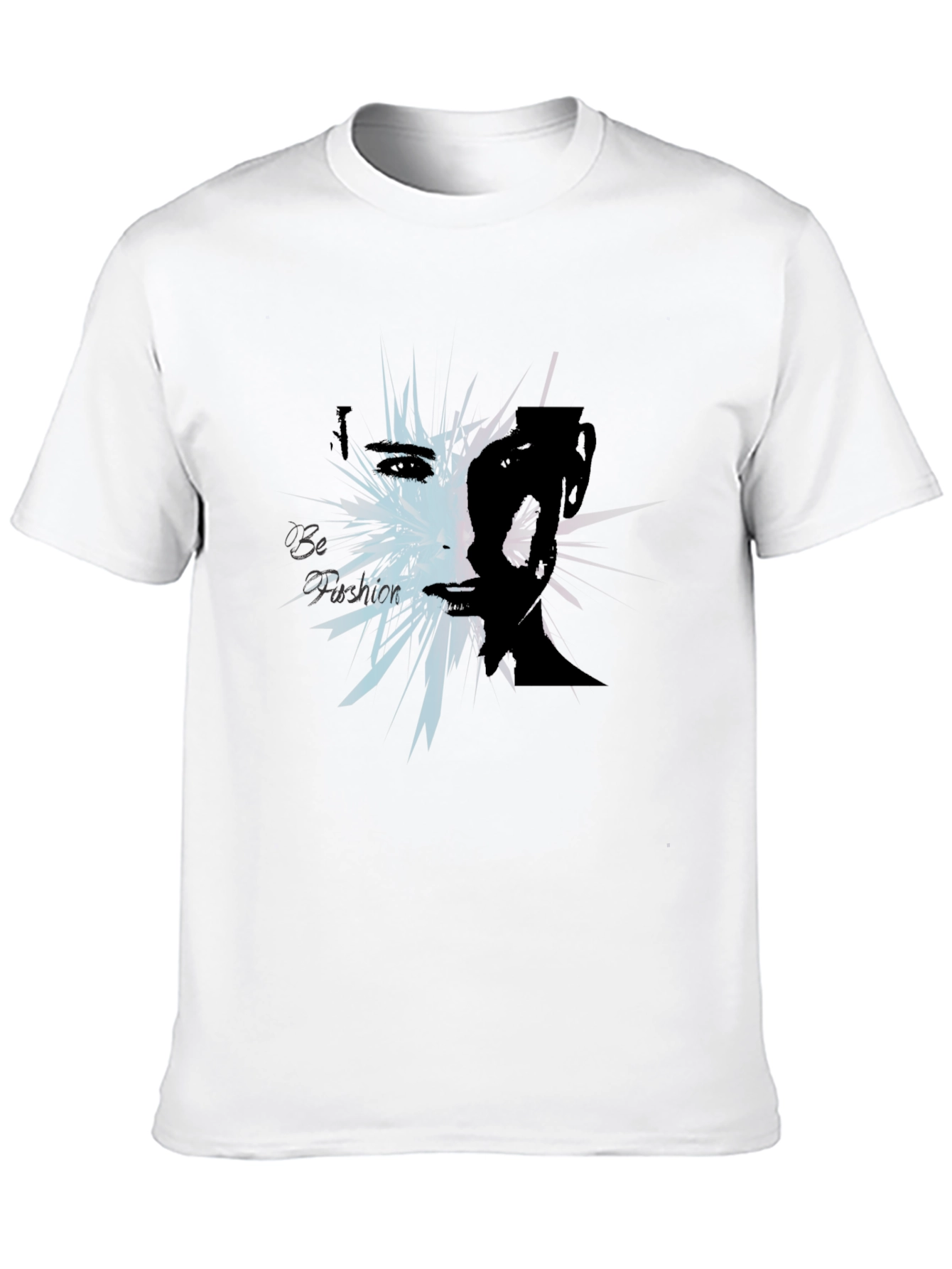 Abstract Fashion Graphic Tee - Black Cotton Blend