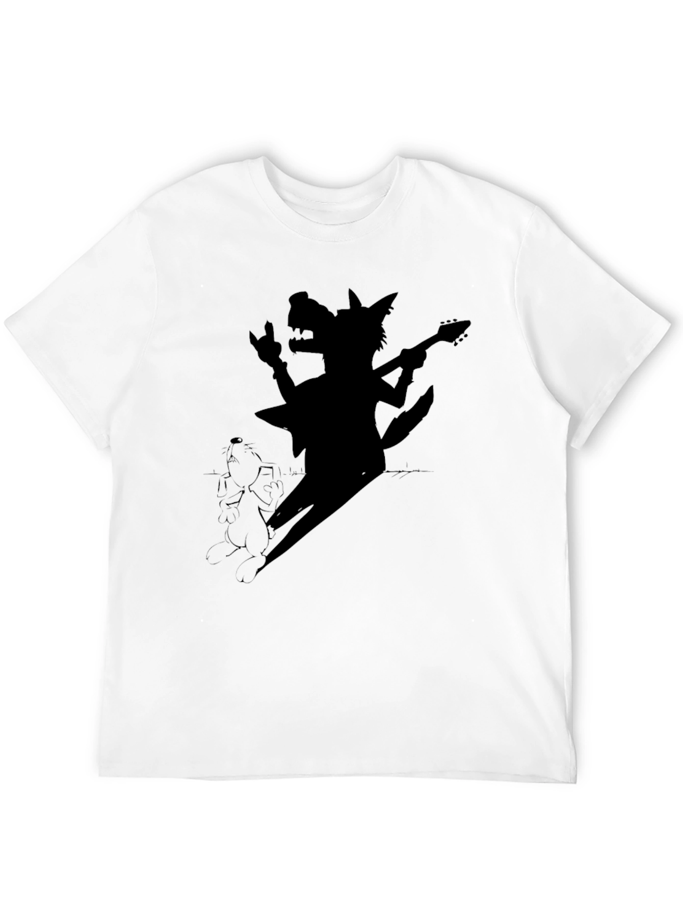 Rock n Roll Wolf T-Shirt - Black Cotton Tee