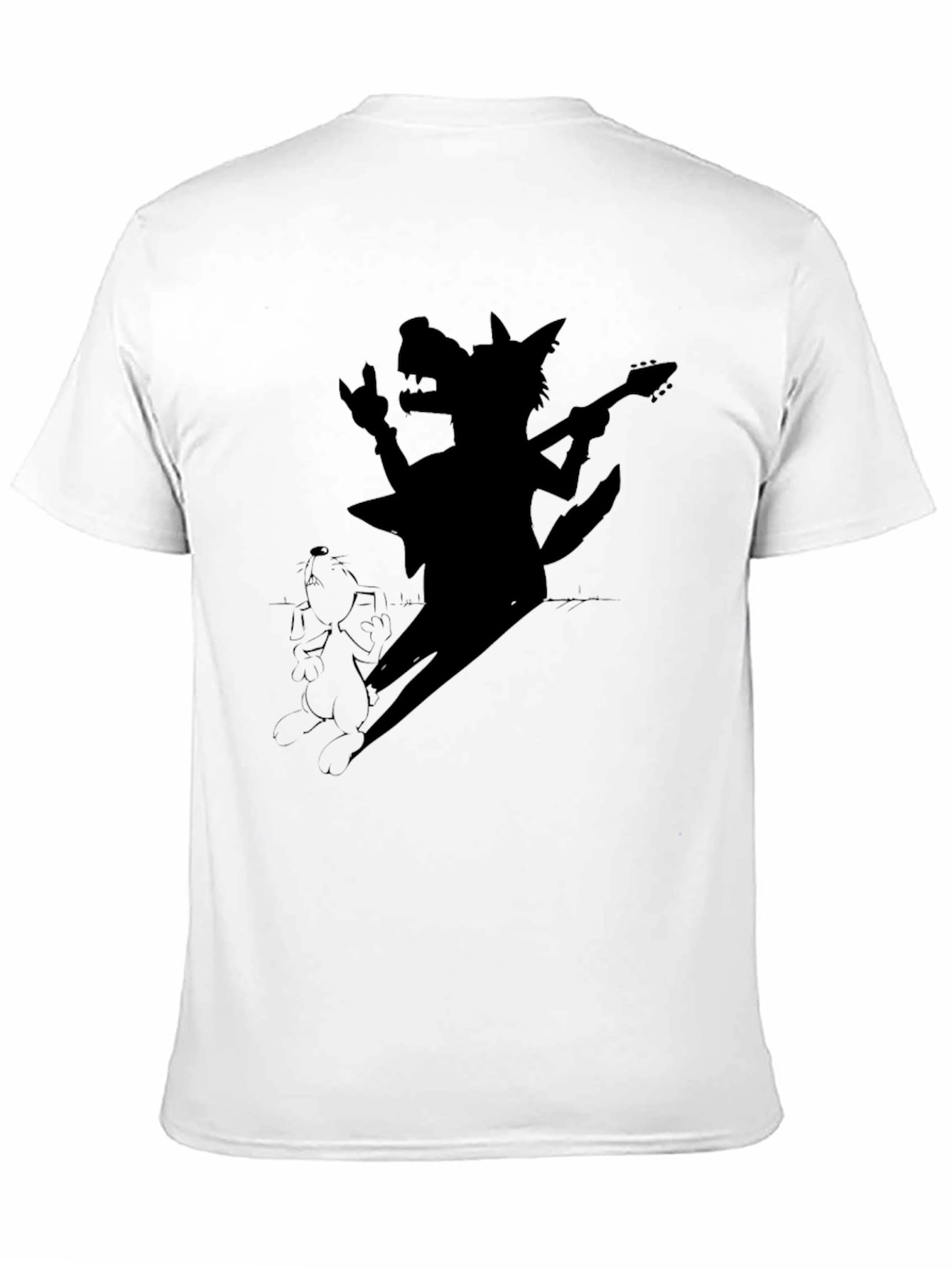 Rock n Roll Wolf T-Shirt - Black Cotton Tee