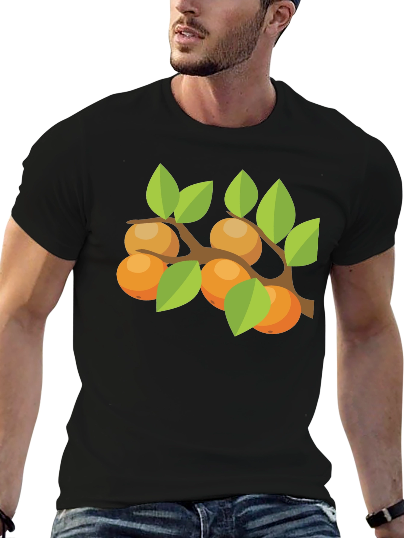 Orange Branch Graphic Tee - Casual Comfort