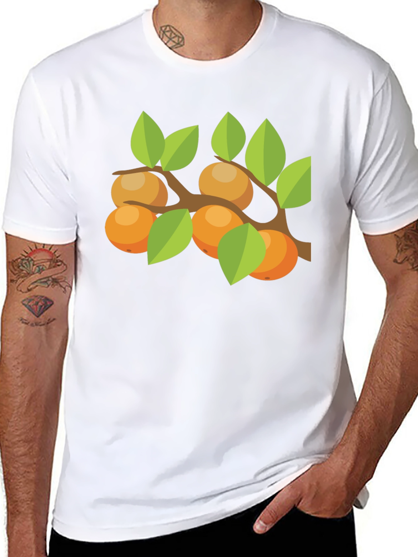 Orange Branch Graphic Tee - Casual Comfort