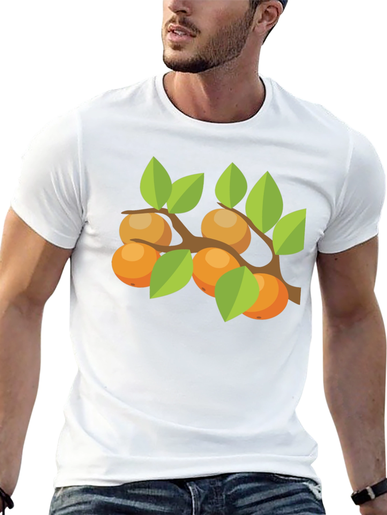 Orange Branch Graphic Tee - Casual Comfort