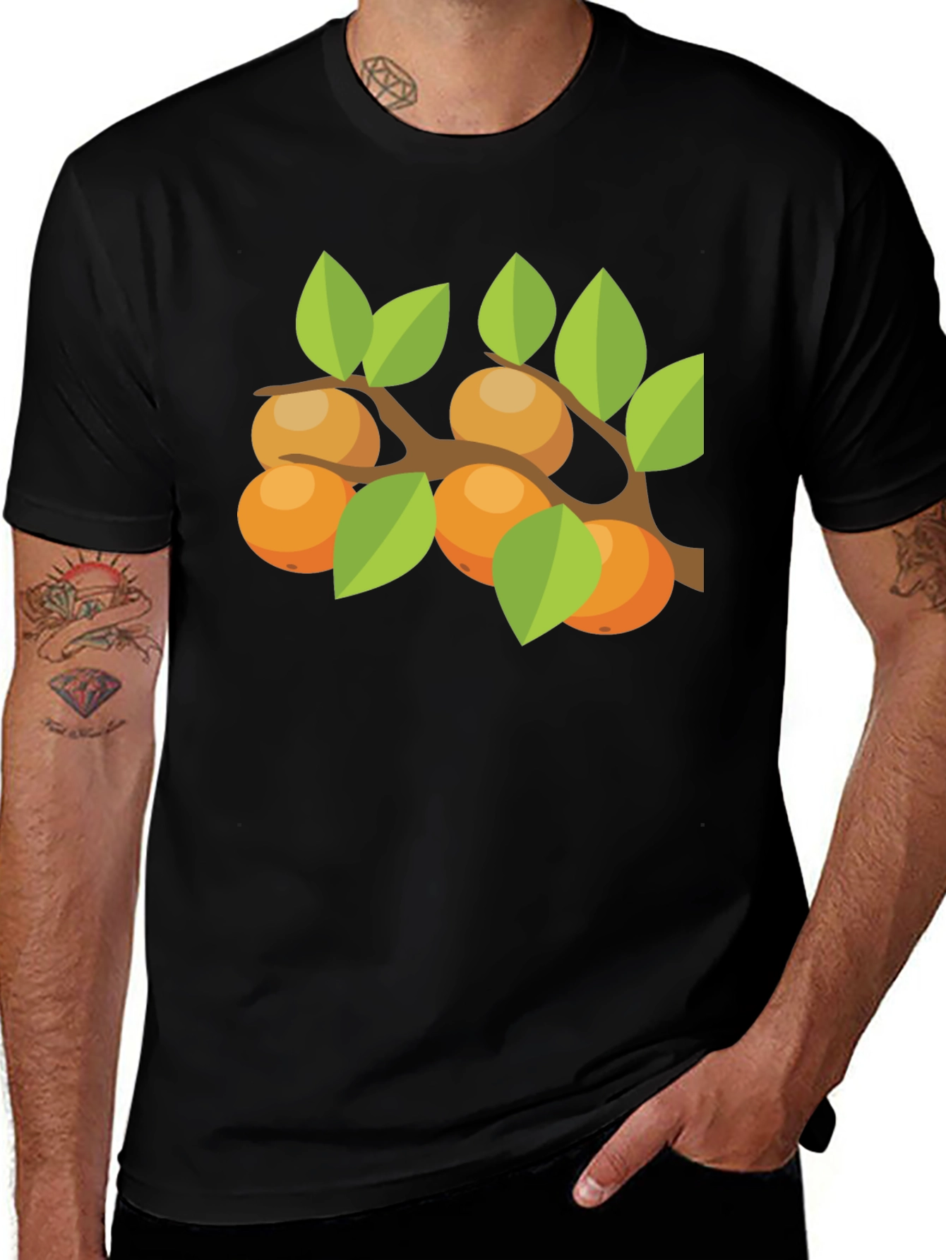 Orange Branch Graphic Tee - Casual Comfort