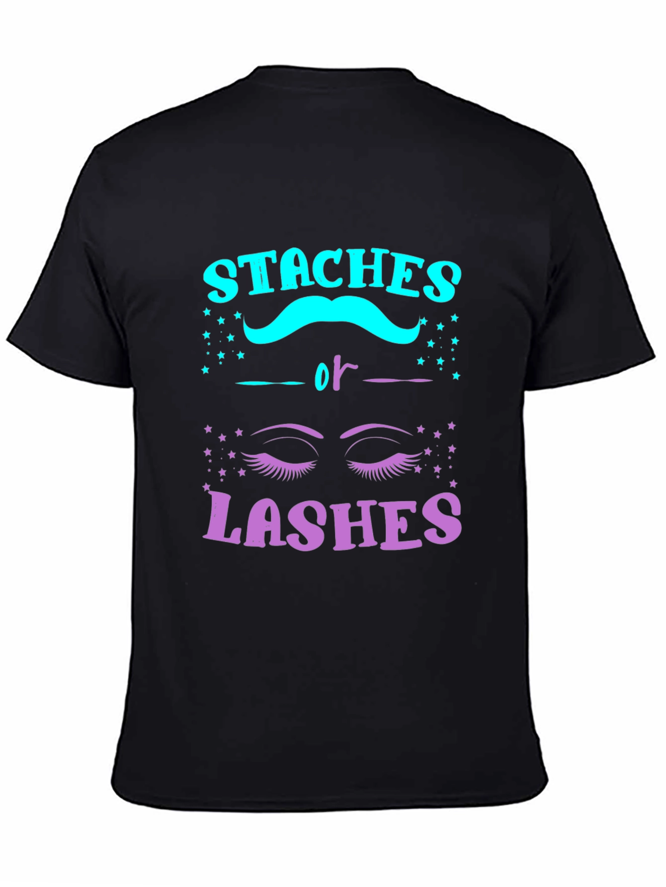 Staches or Lashes Gender Reveal T-Shirt