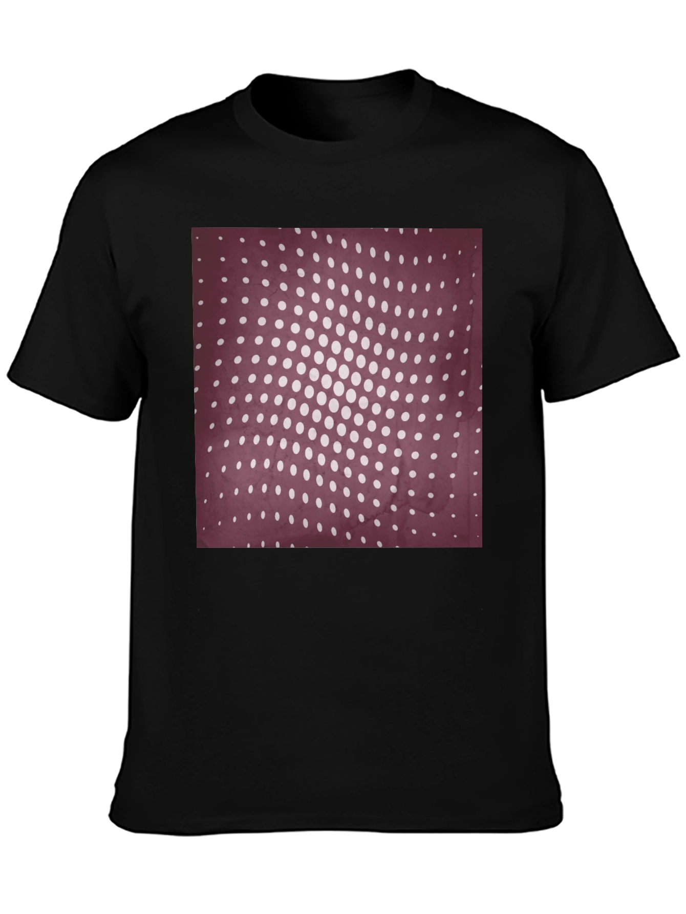 Retro Dot Pattern Black T-Shirt