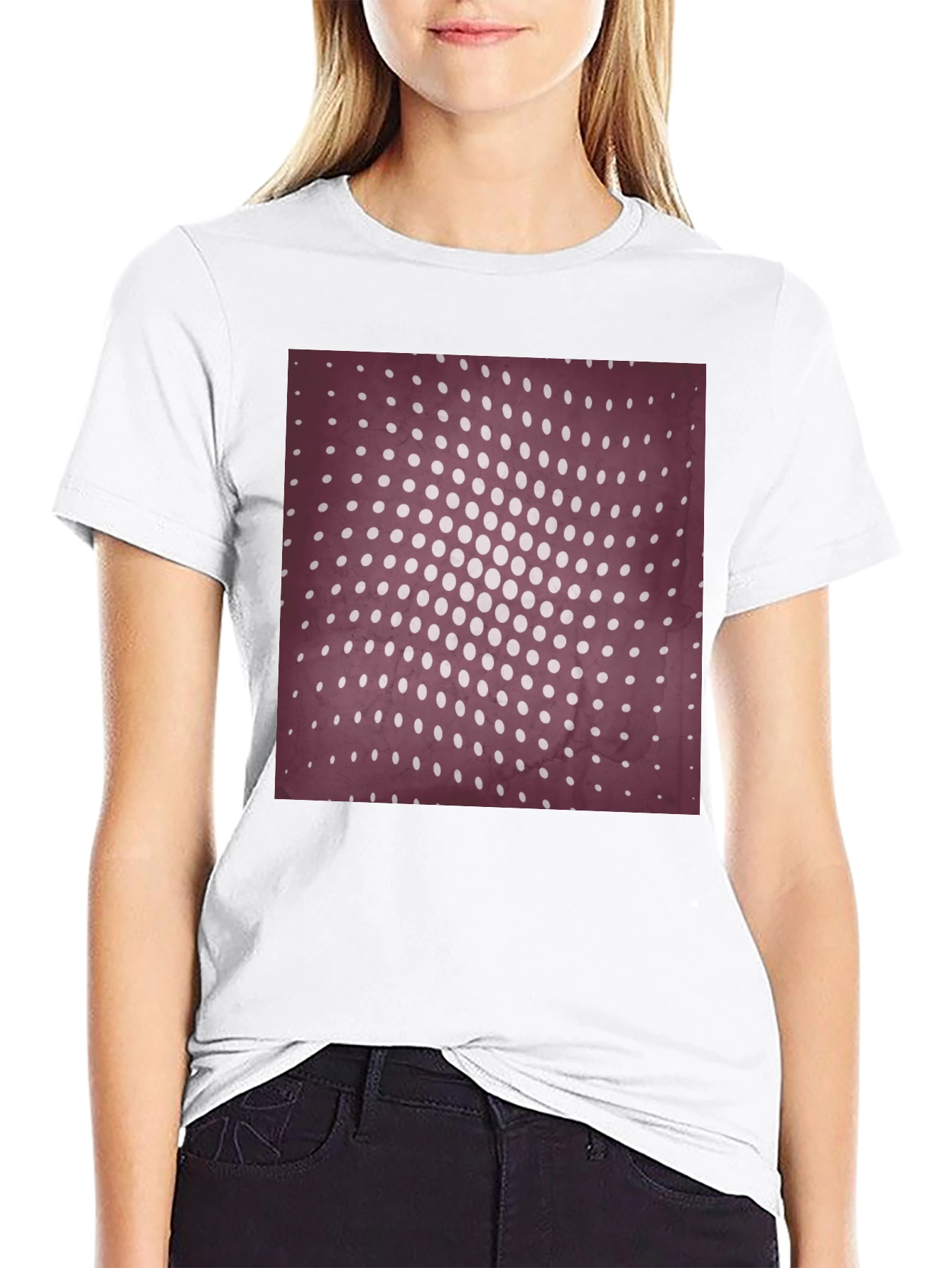 Retro Dot Pattern Black T-Shirt