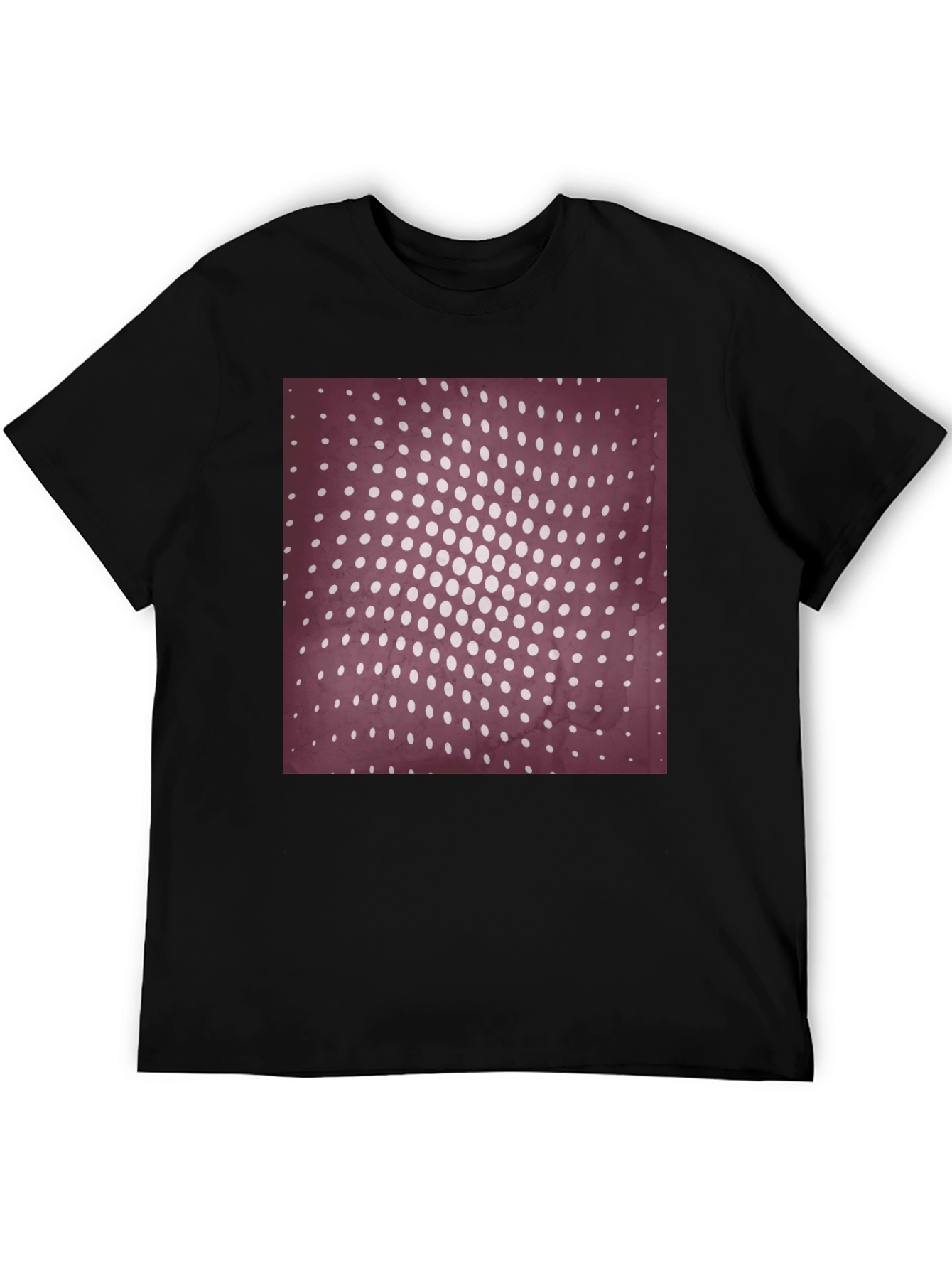 Retro Dot Pattern Black T-Shirt