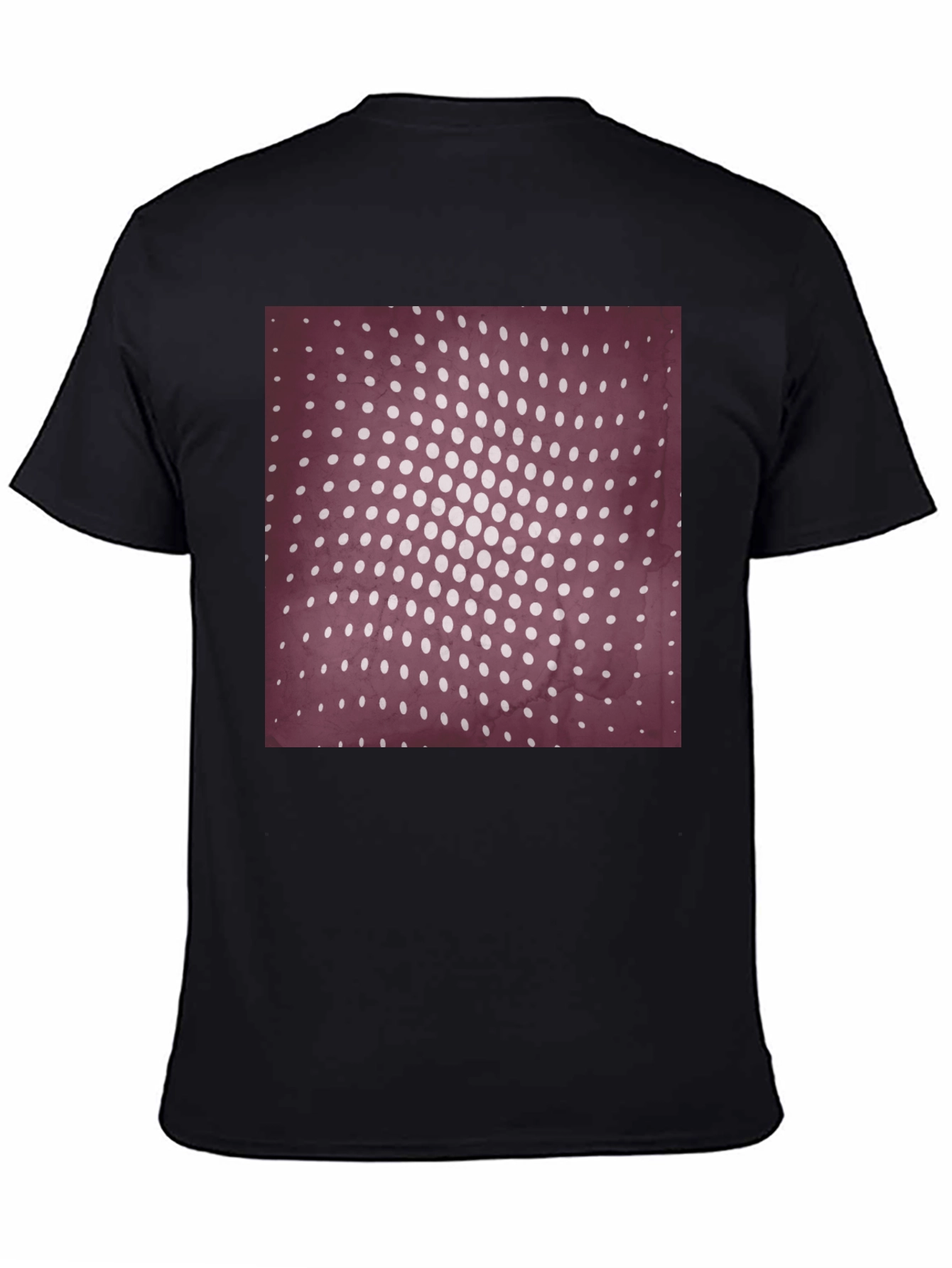 Retro Dot Pattern Black T-Shirt