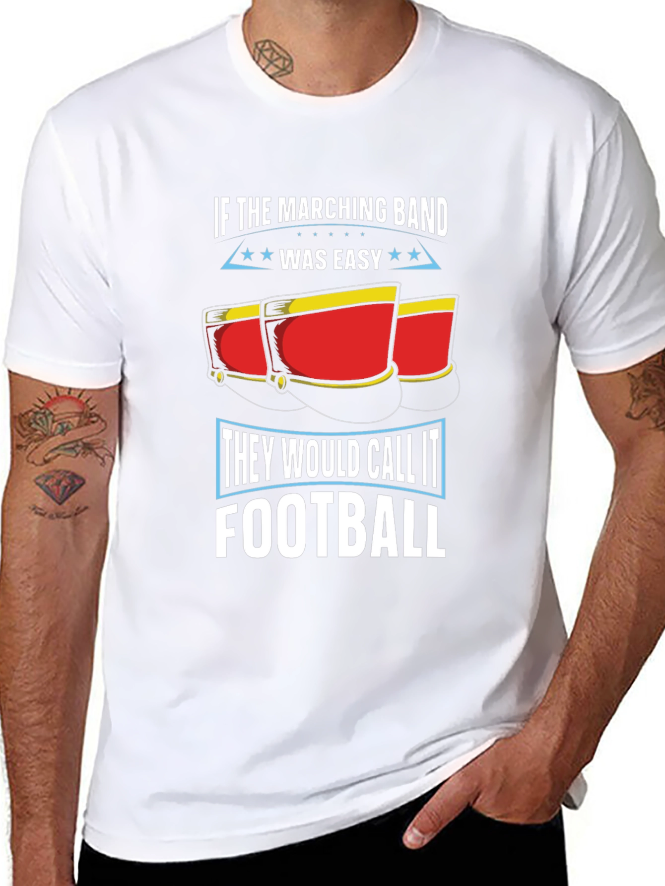 Marching Band Football T-Shirt