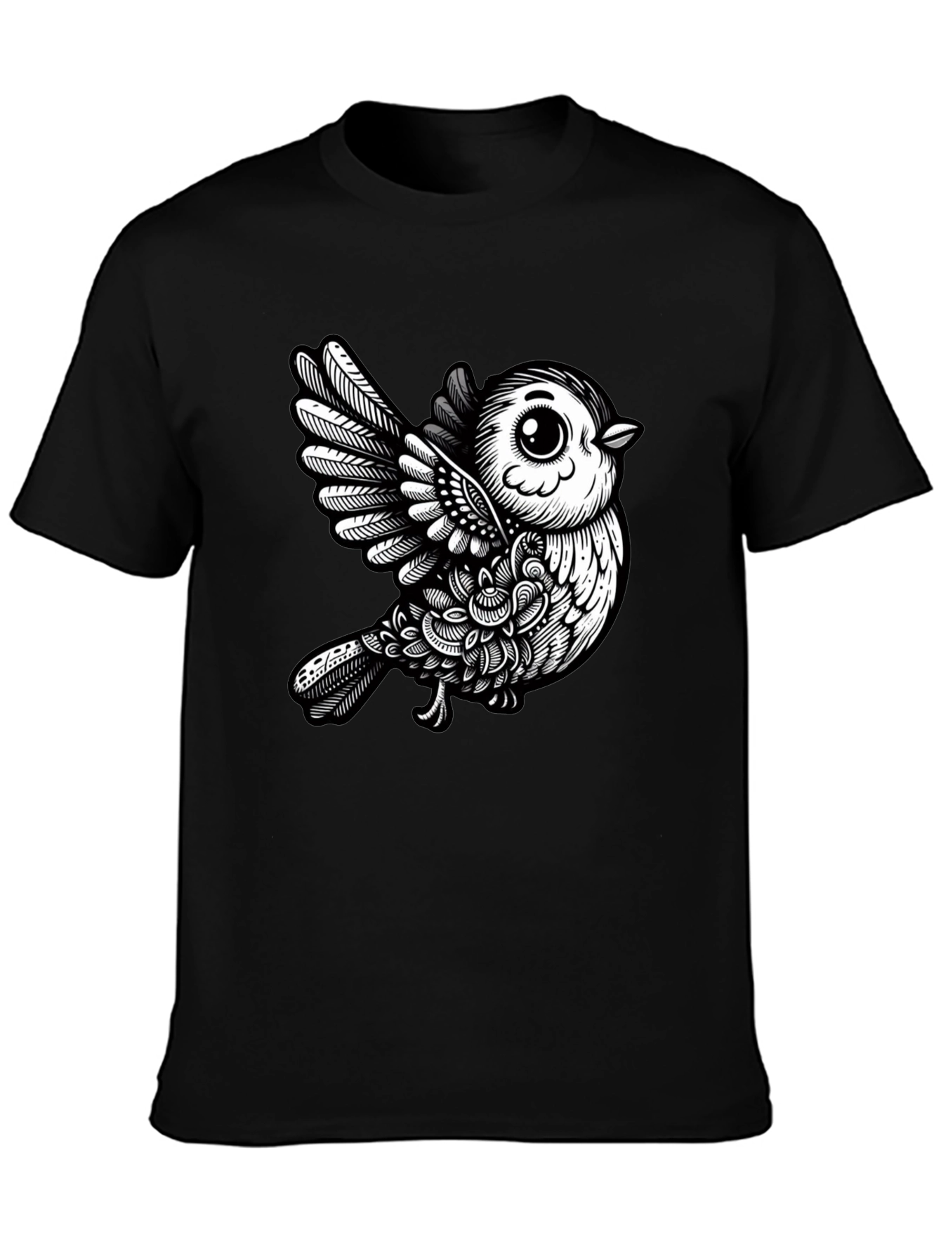 Black Bird Graphic Tee - Unique Design