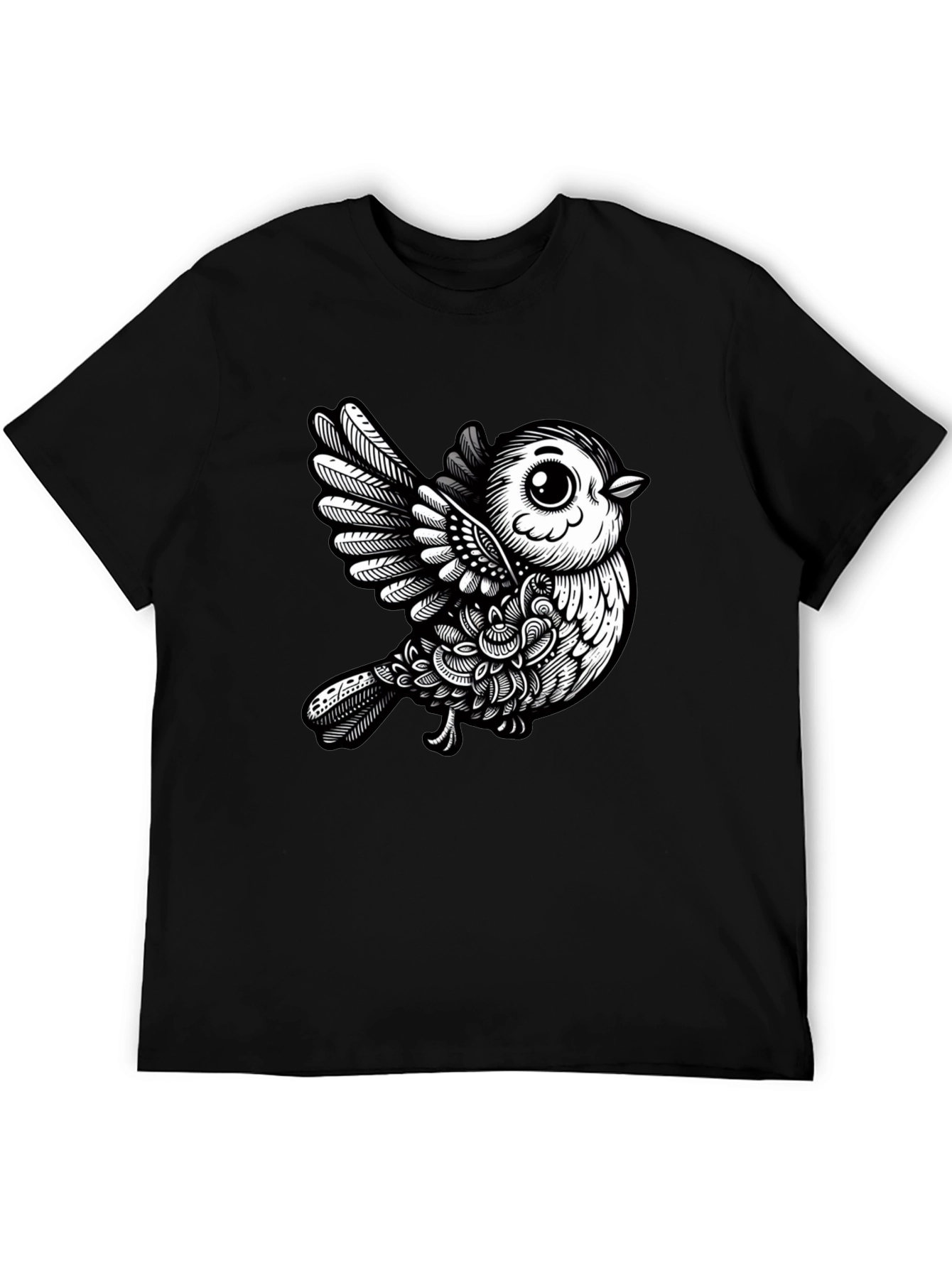 Black Bird Graphic Tee - Unique Design