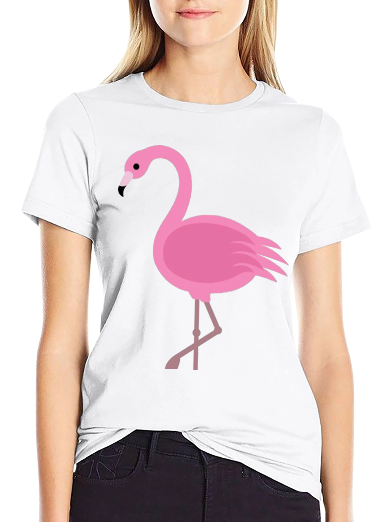 Flamingo Graphic Tee - Casual Black T-Shirt