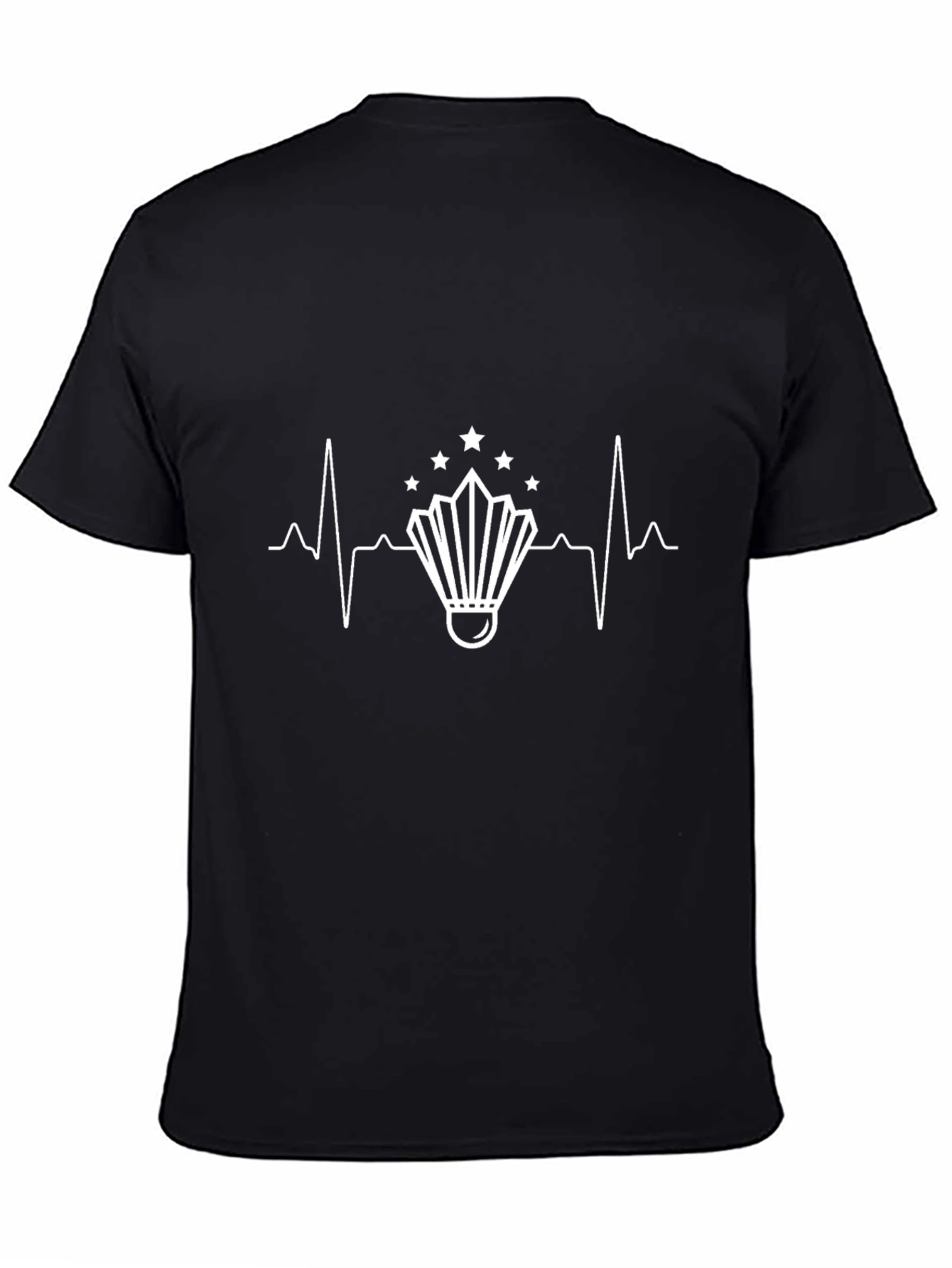 Badminton Heartbeat T-Shirt - Black