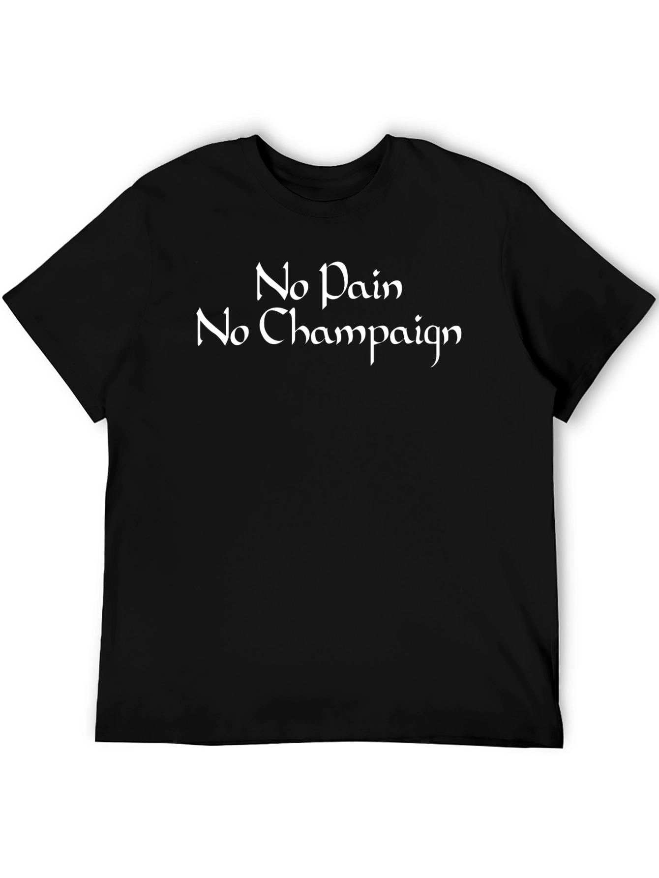 No Pain No Champaign Black T-Shirt