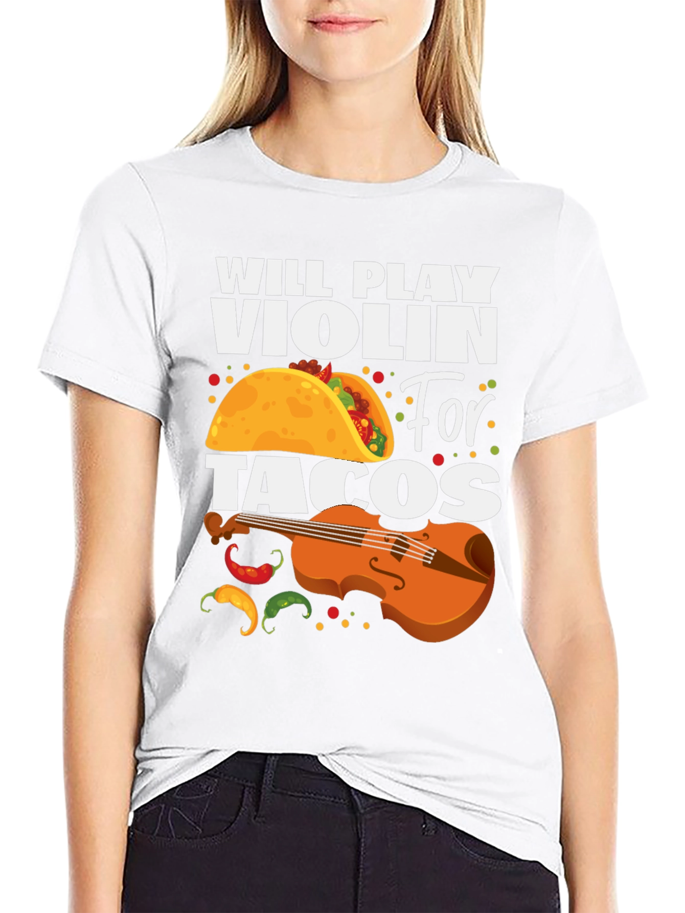 Will Play Violin For Tacos Graphic Tee