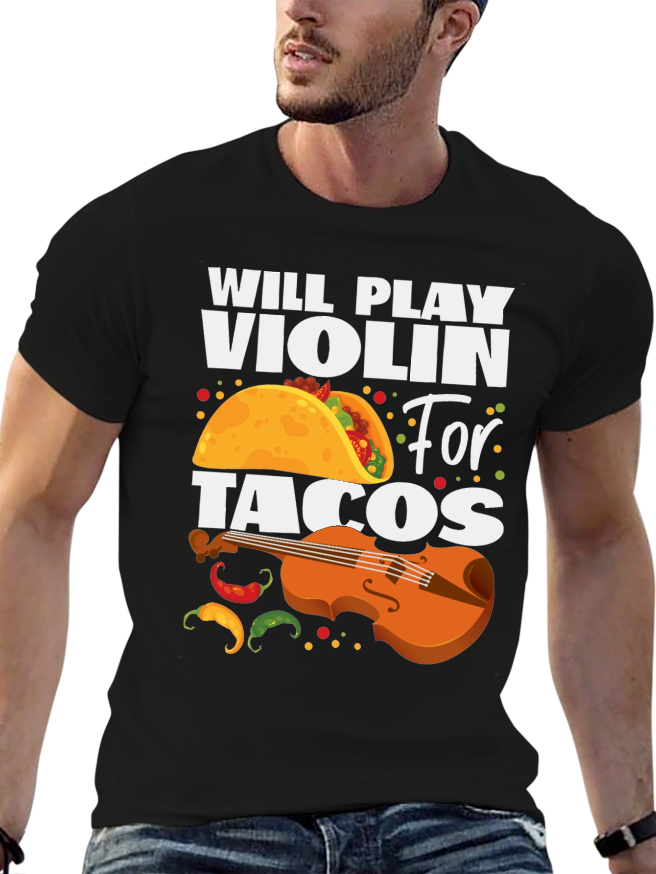 Will Play Violin For Tacos Graphic Tee