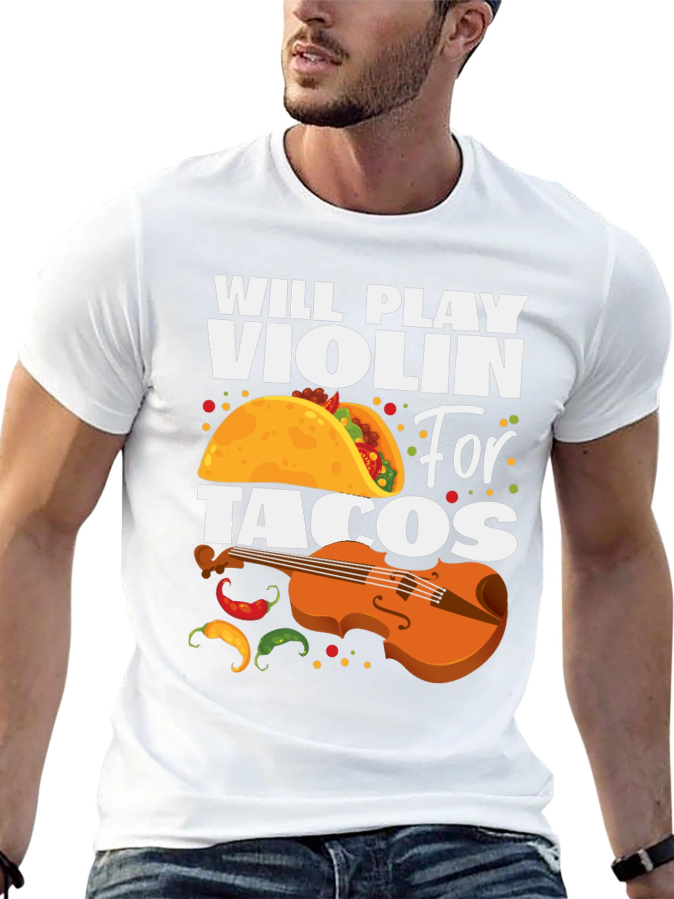 Will Play Violin For Tacos Graphic Tee
