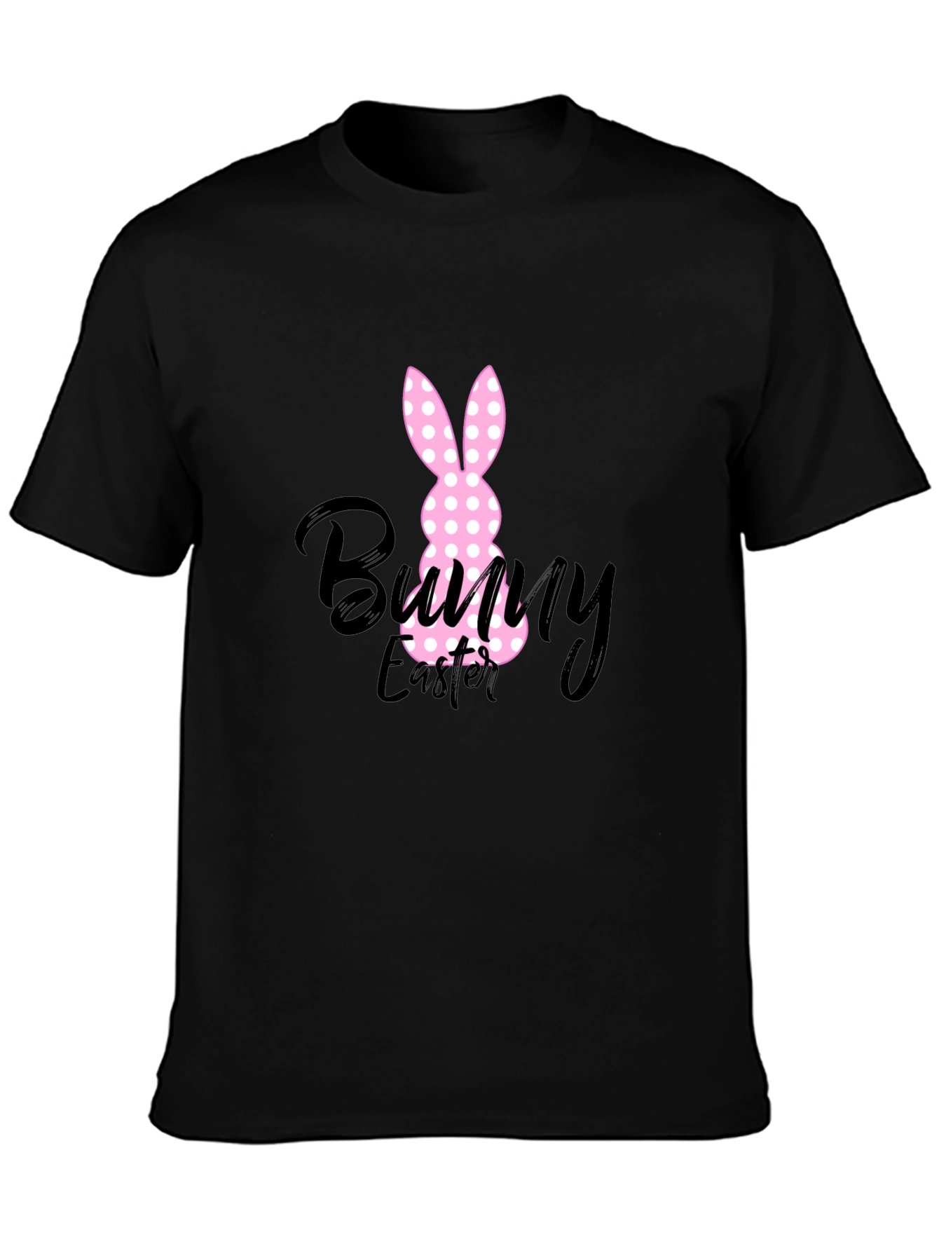 Bunny Easter Black T-Shirt