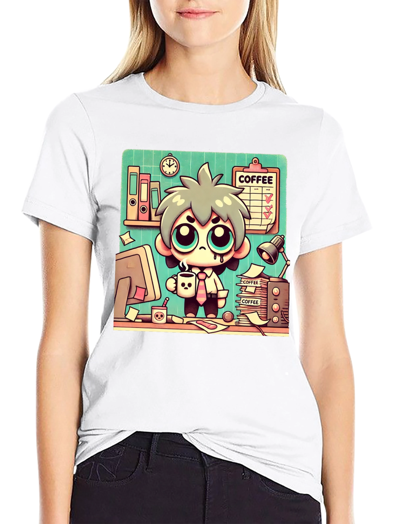 Funny Coffee Lover Cartoon T-Shirt