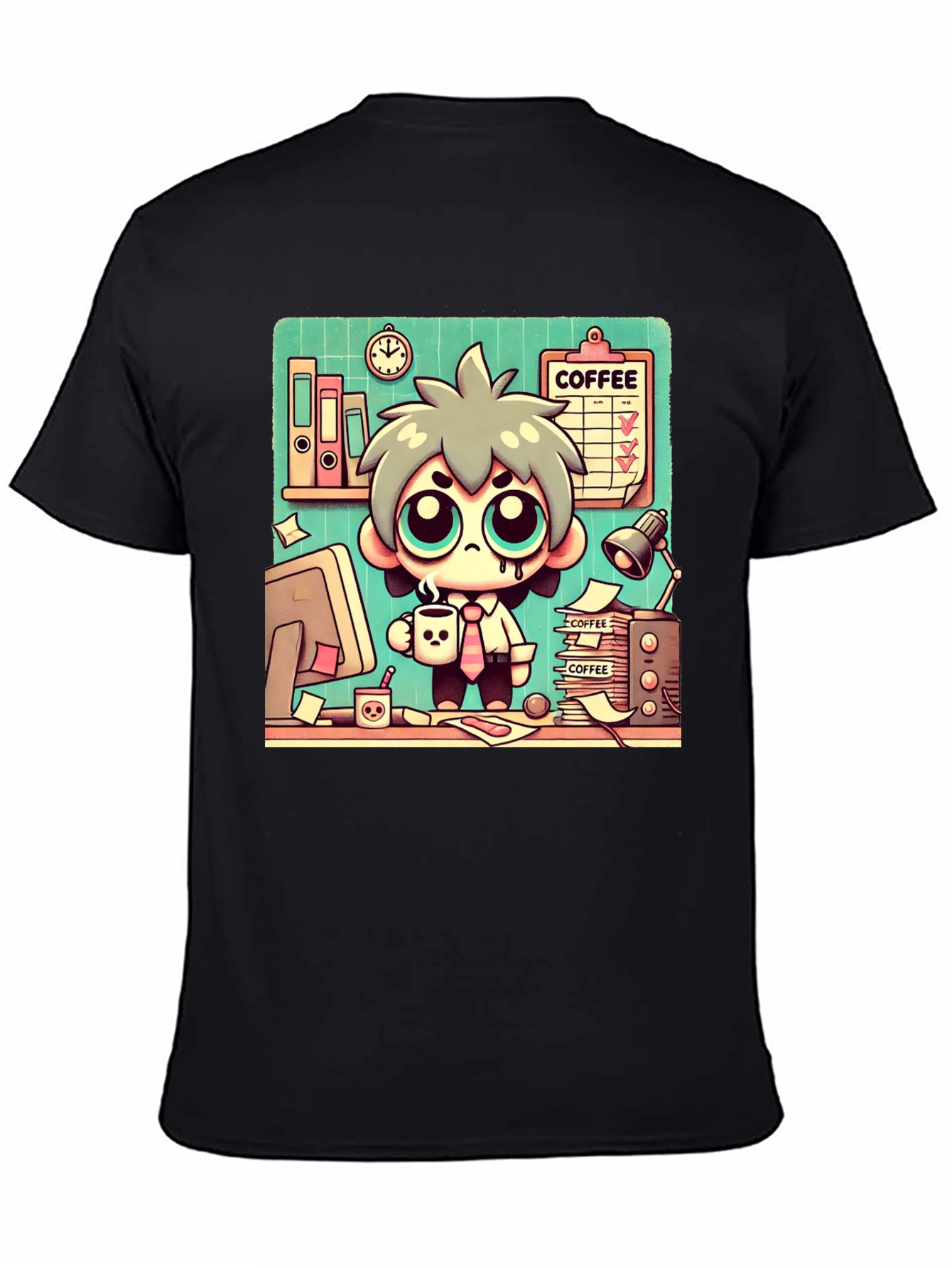 Funny Coffee Lover Cartoon T-Shirt
