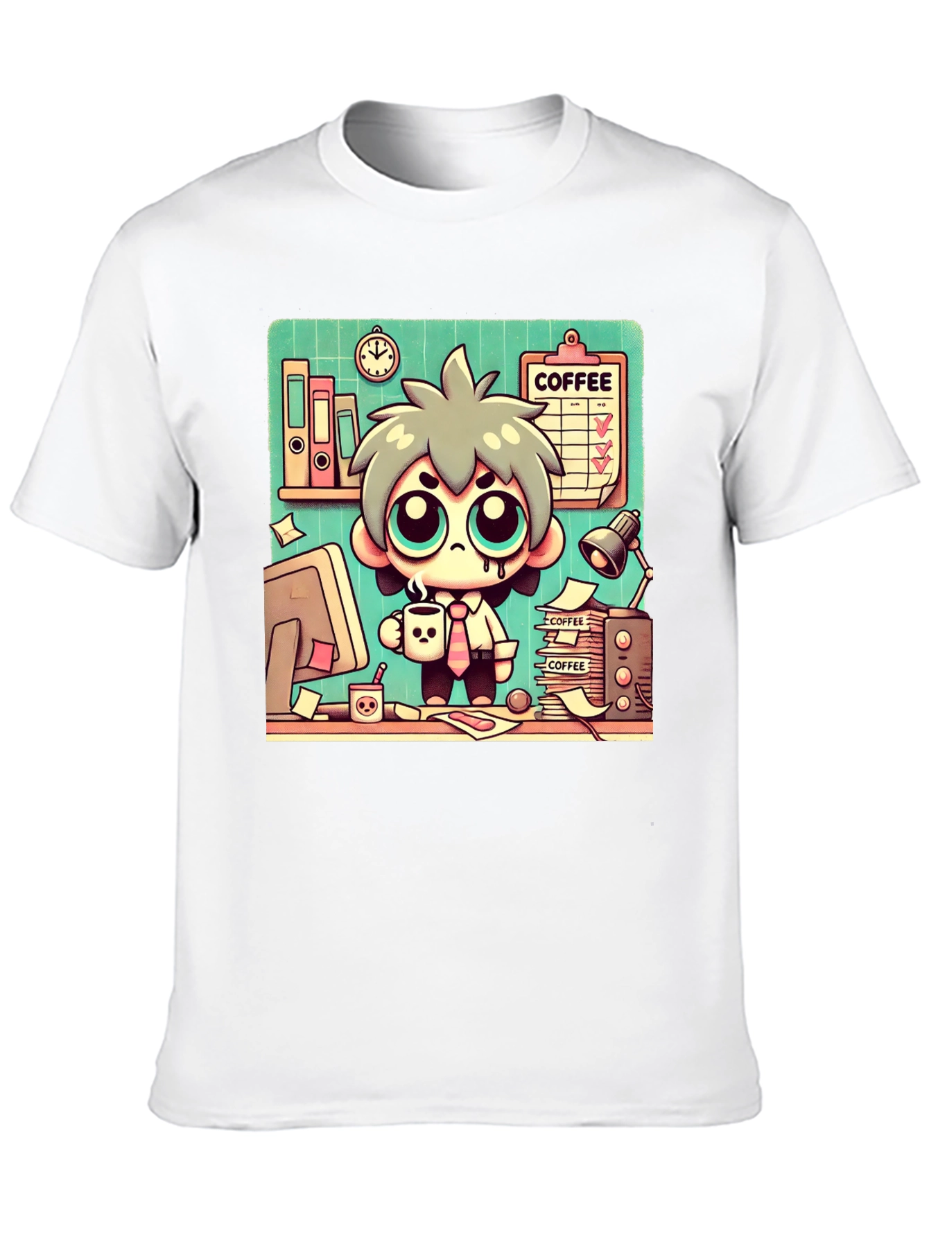 Funny Coffee Lover Cartoon T-Shirt