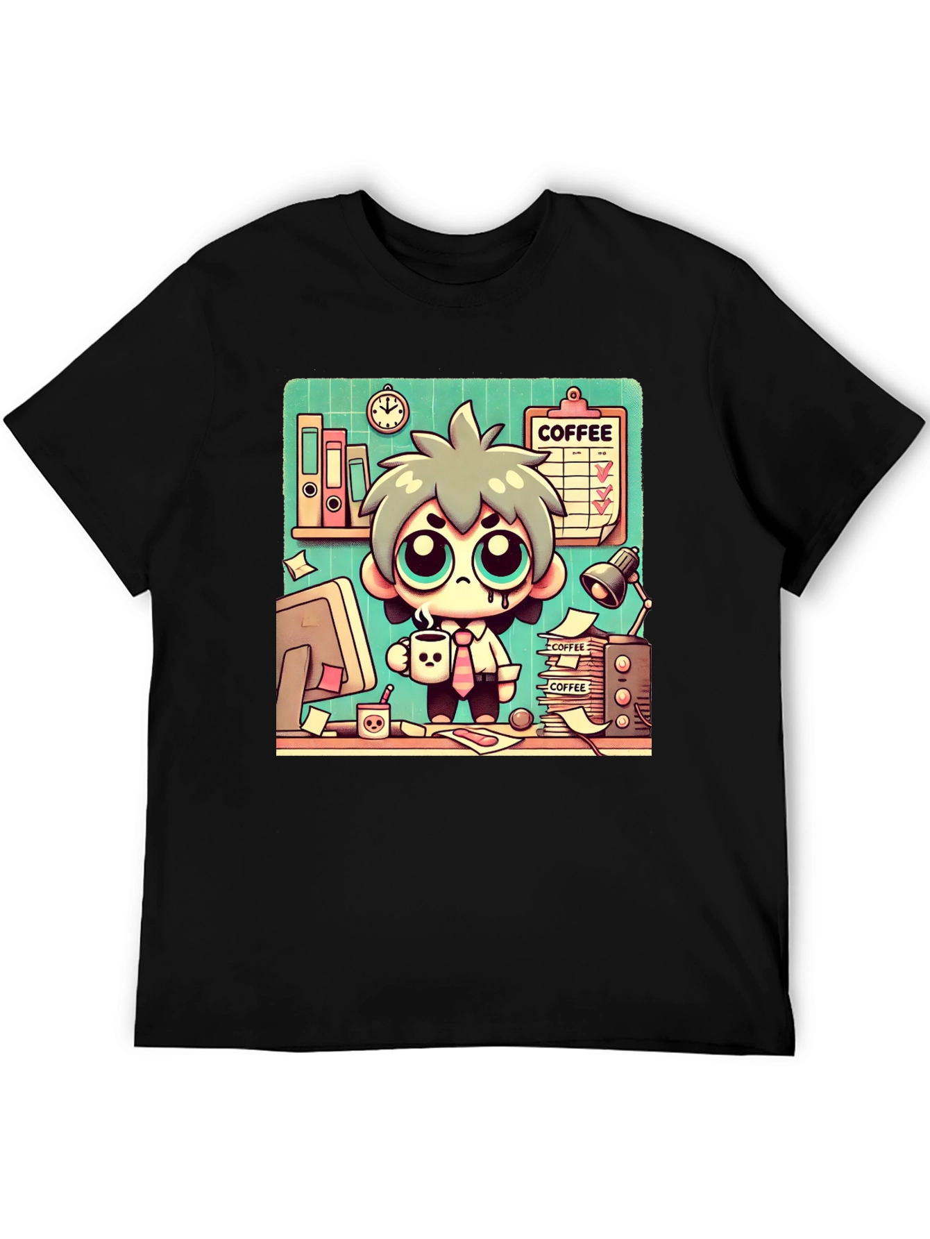Funny Coffee Lover Cartoon T-Shirt