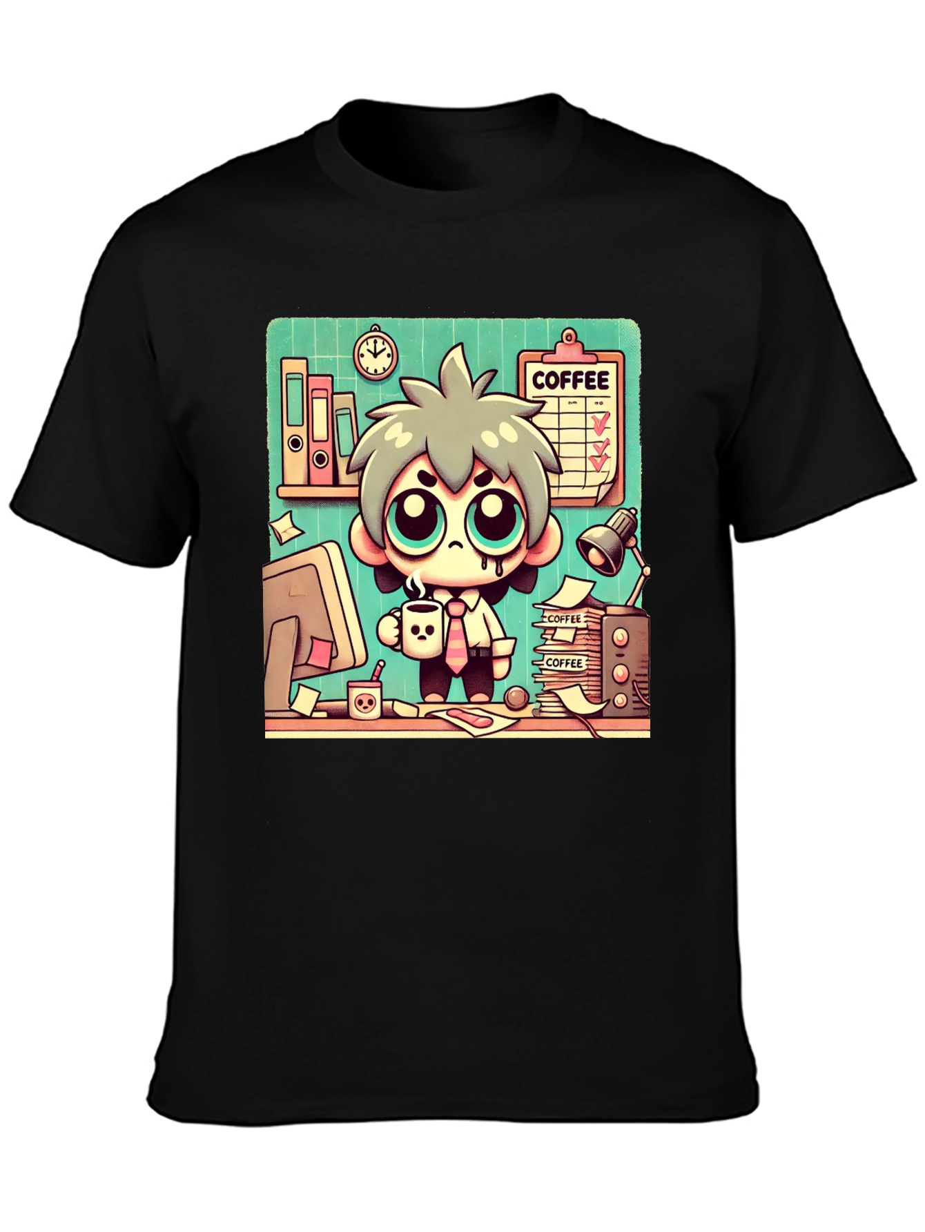 Funny Coffee Lover Cartoon T-Shirt