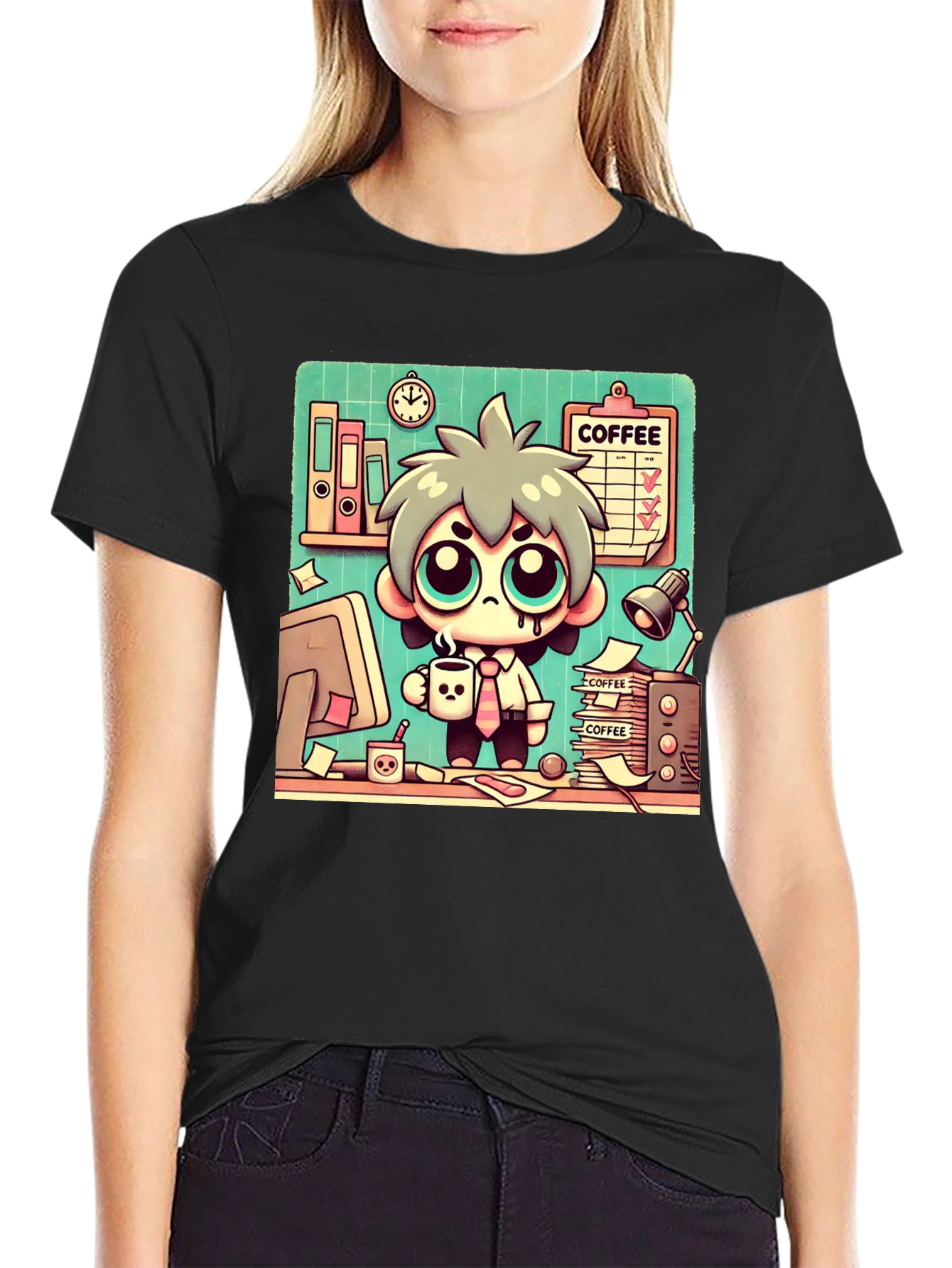 Funny Coffee Lover Cartoon T-Shirt