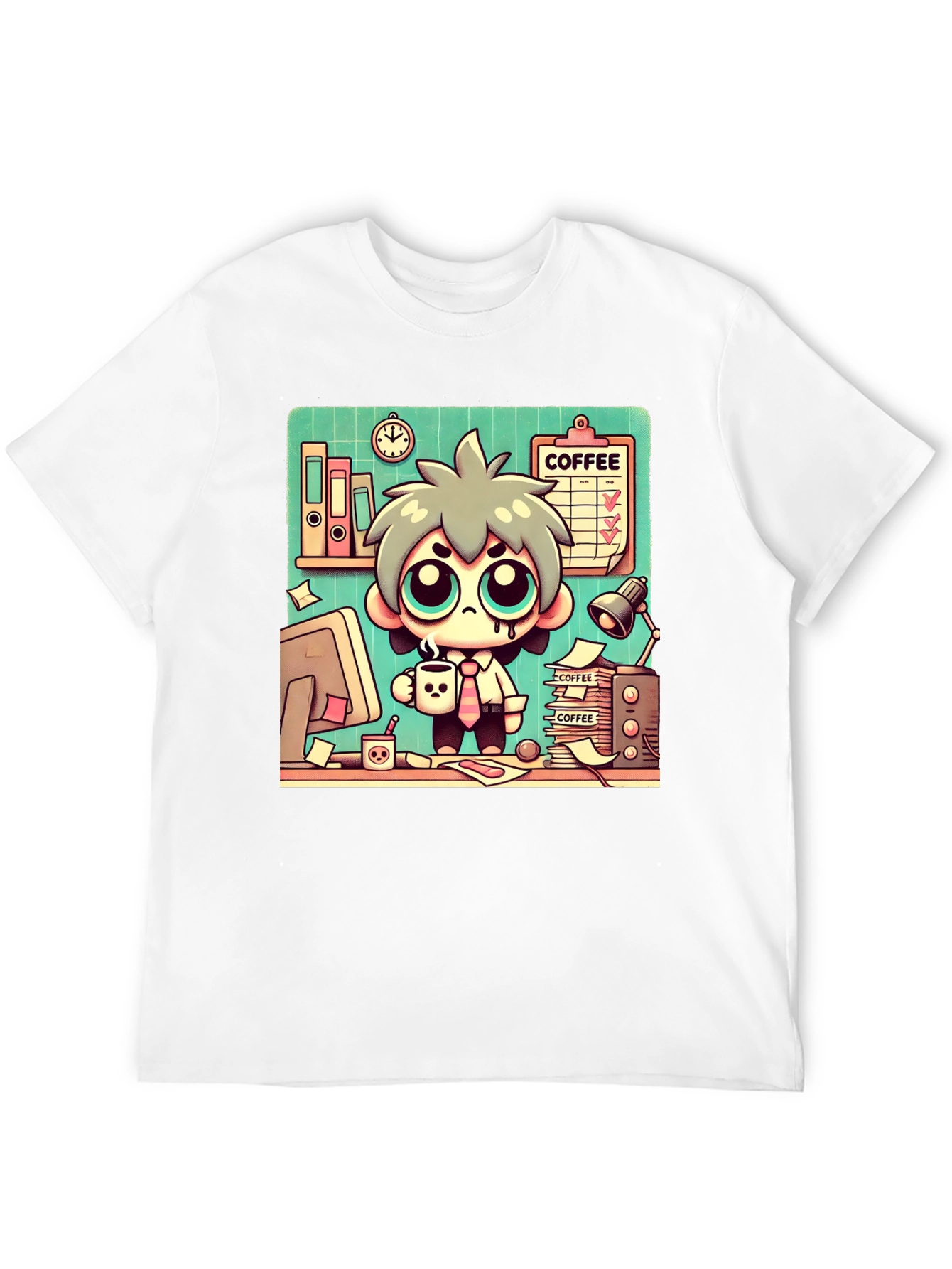 Funny Coffee Lover Cartoon T-Shirt