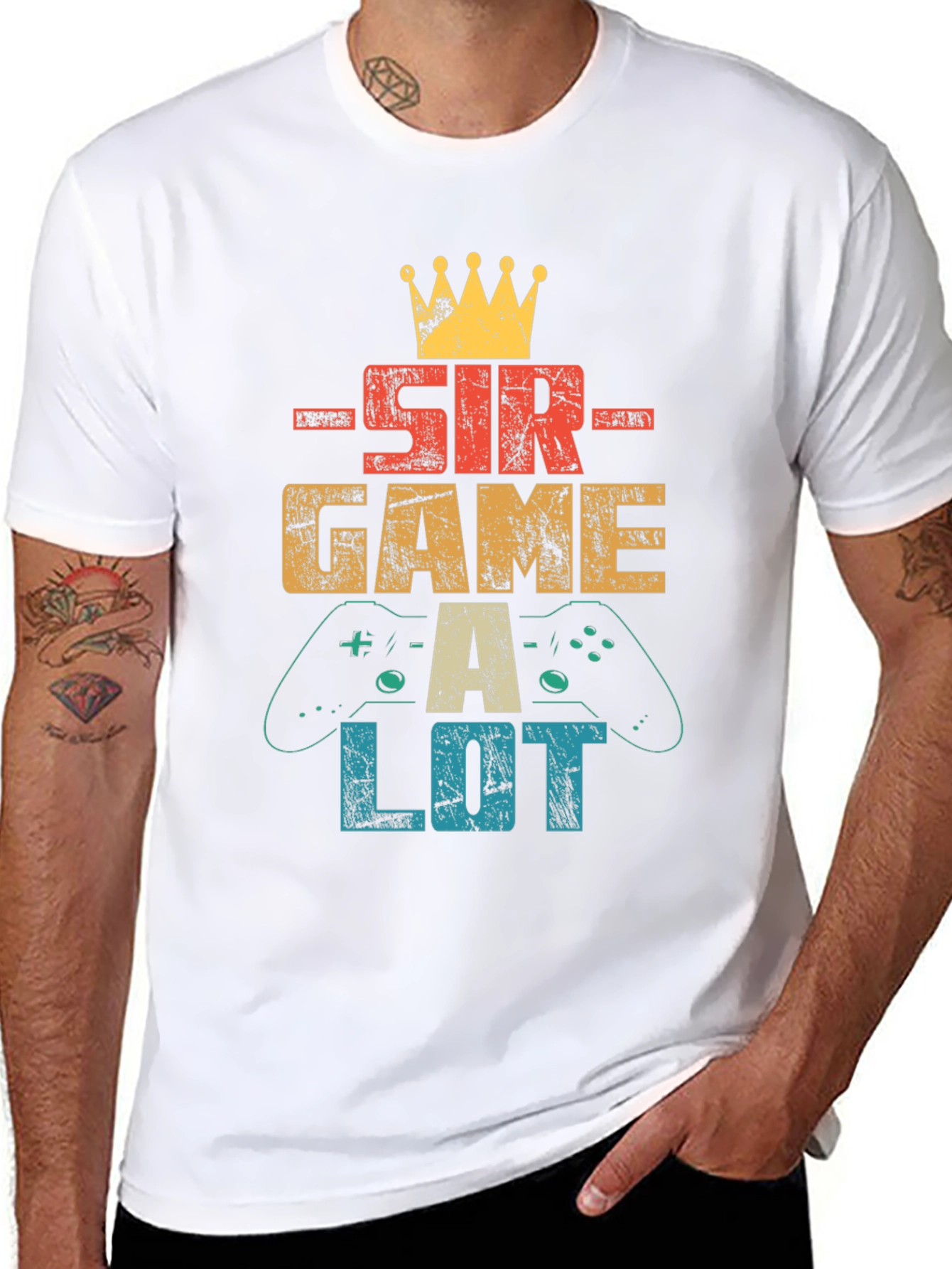Sir Game A Lot Mens Black Graphic T-Shirt