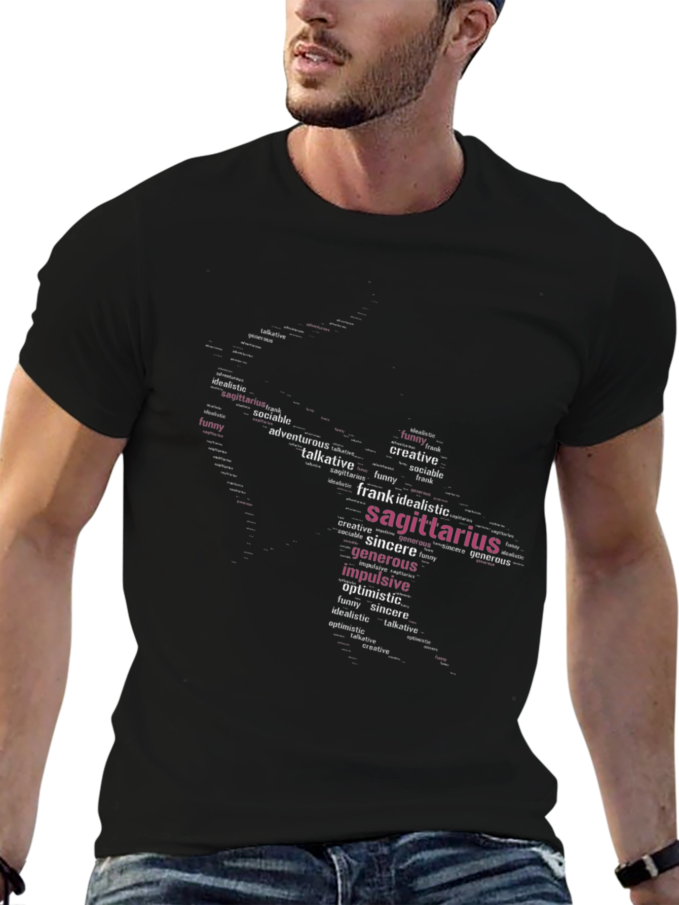 Sagittarius Word Art Graphic T-Shirt