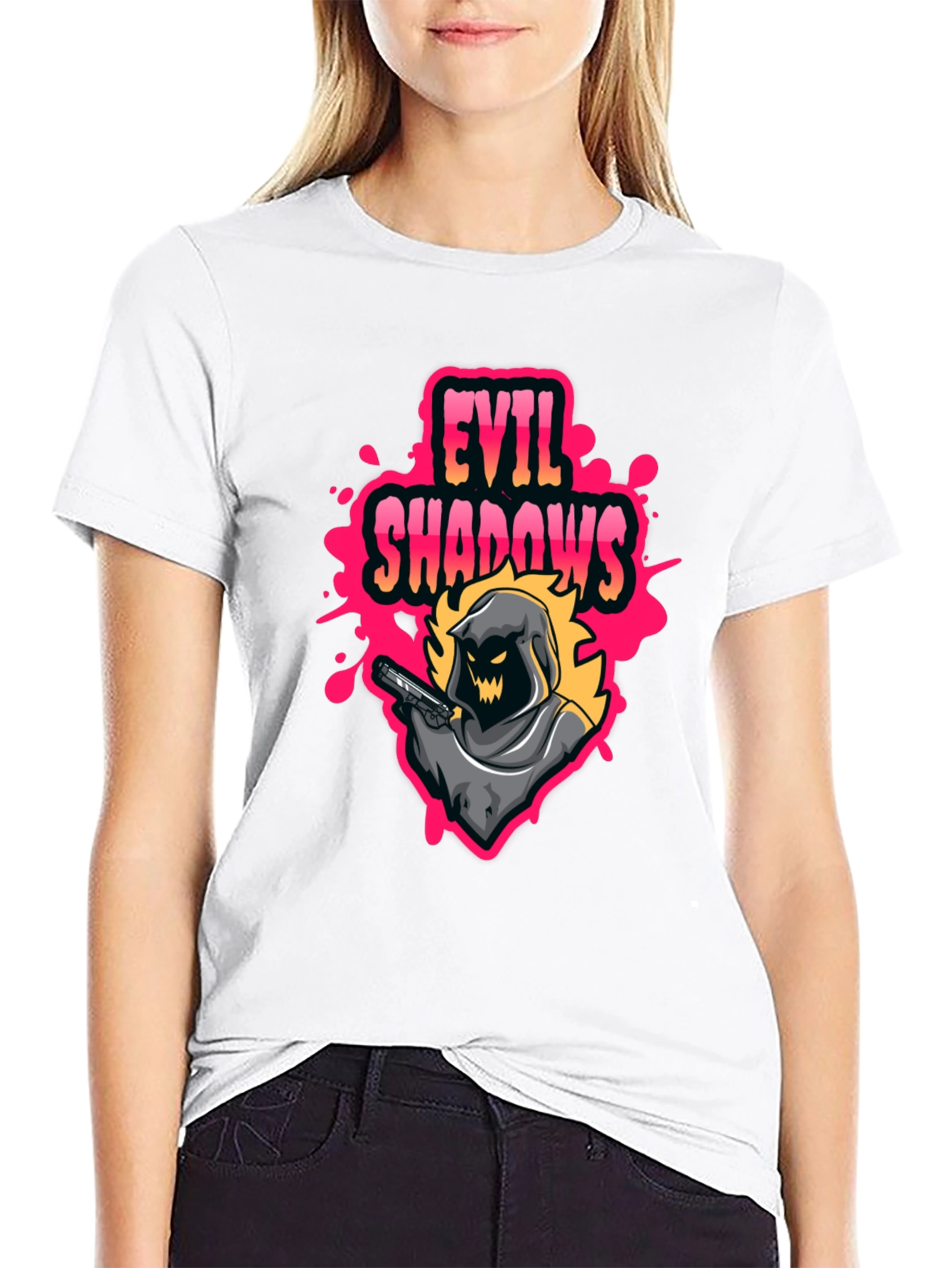 Evil Shadows Graphic T-Shirt - Black Tee