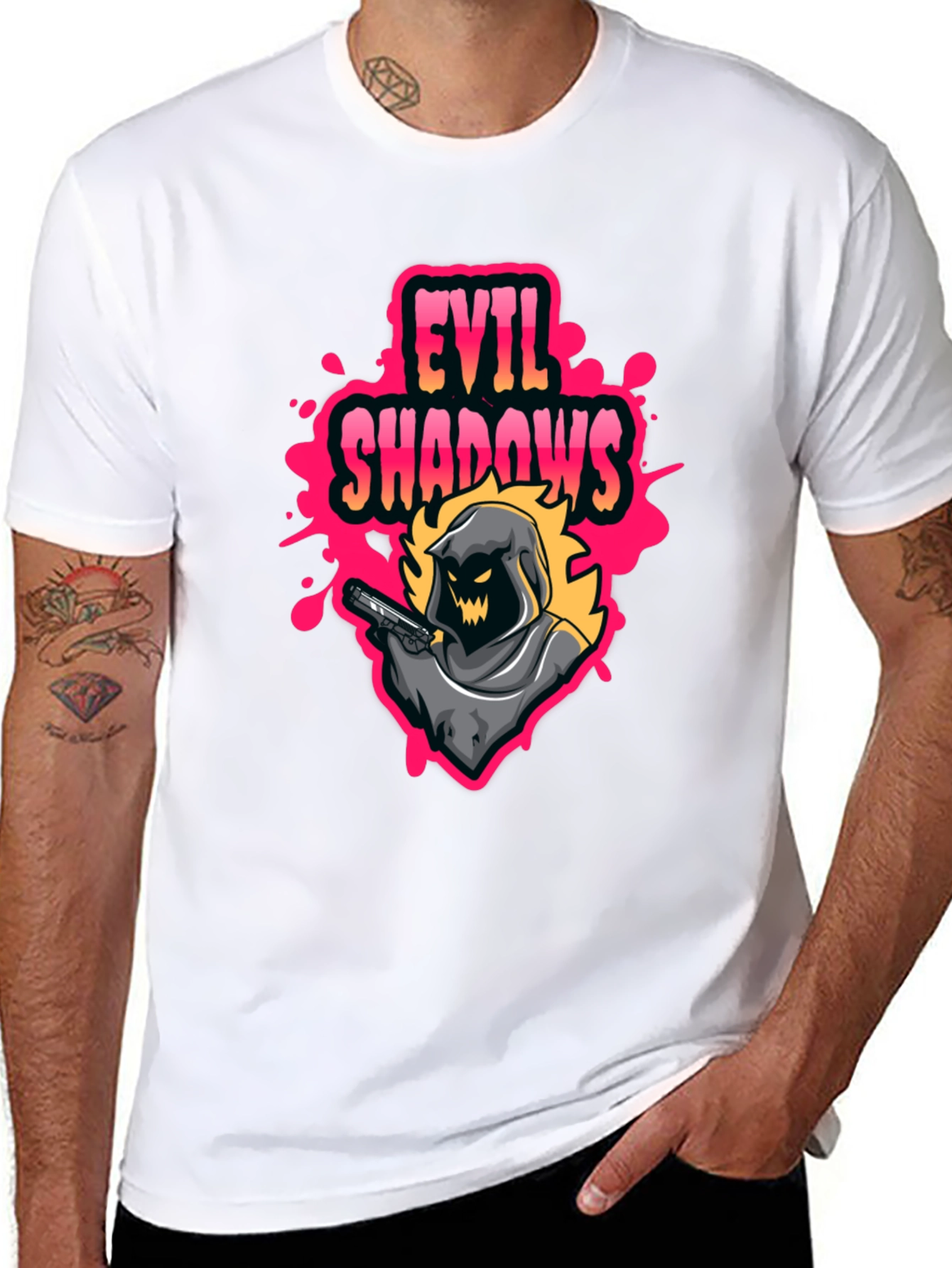 Evil Shadows Graphic T-Shirt - Black Tee