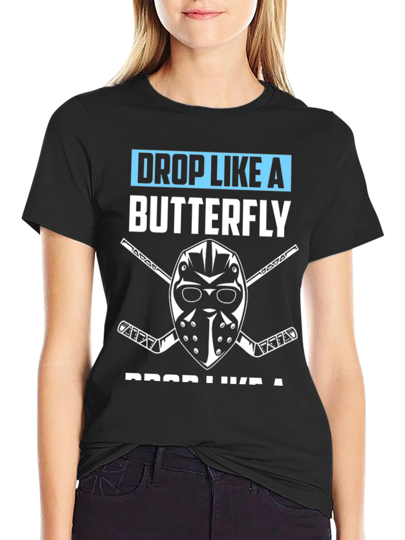 Drop Like a Butterfly Hockey T-Shirt