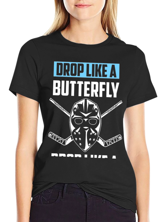 Drop Like a Butterfly Hockey T-Shirt