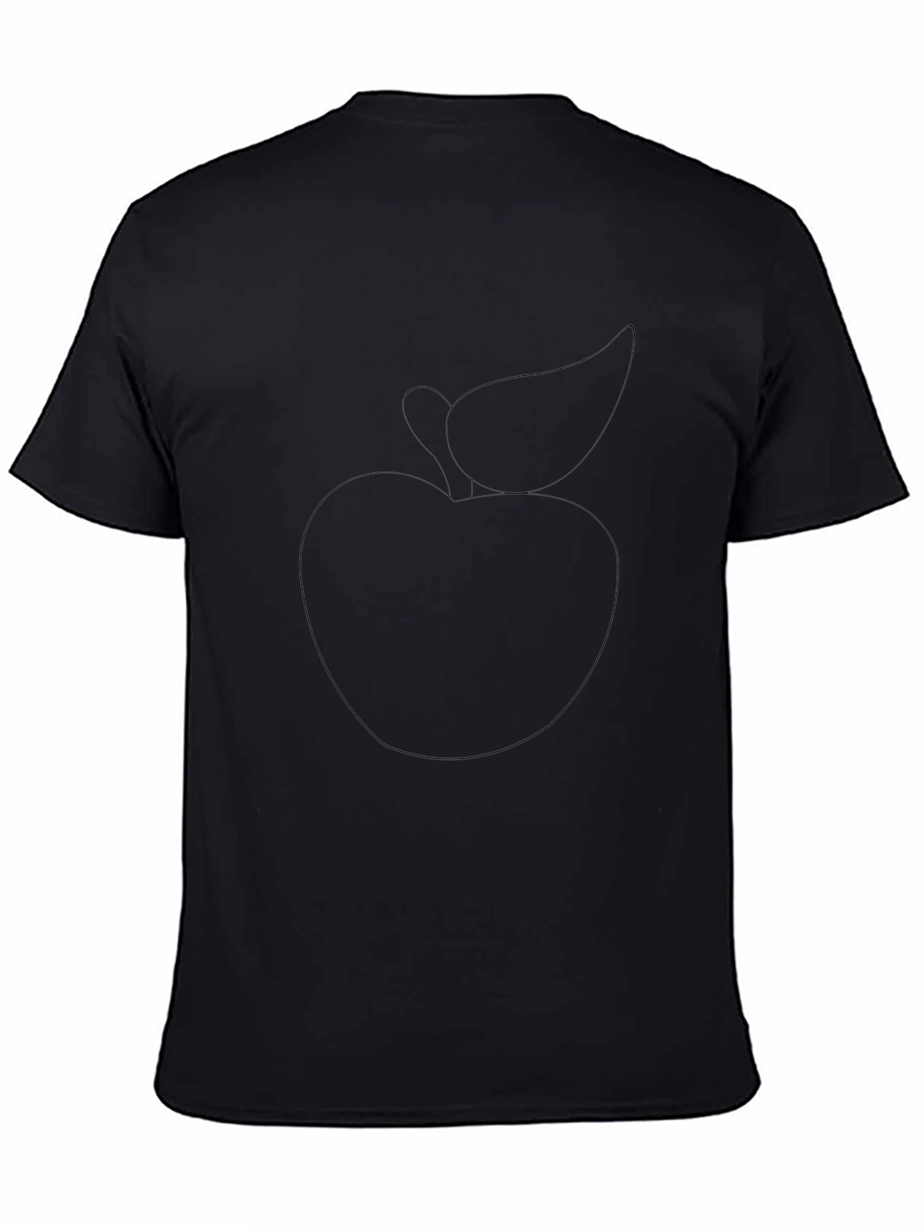 Black Apple Outline Graphic T-Shirt