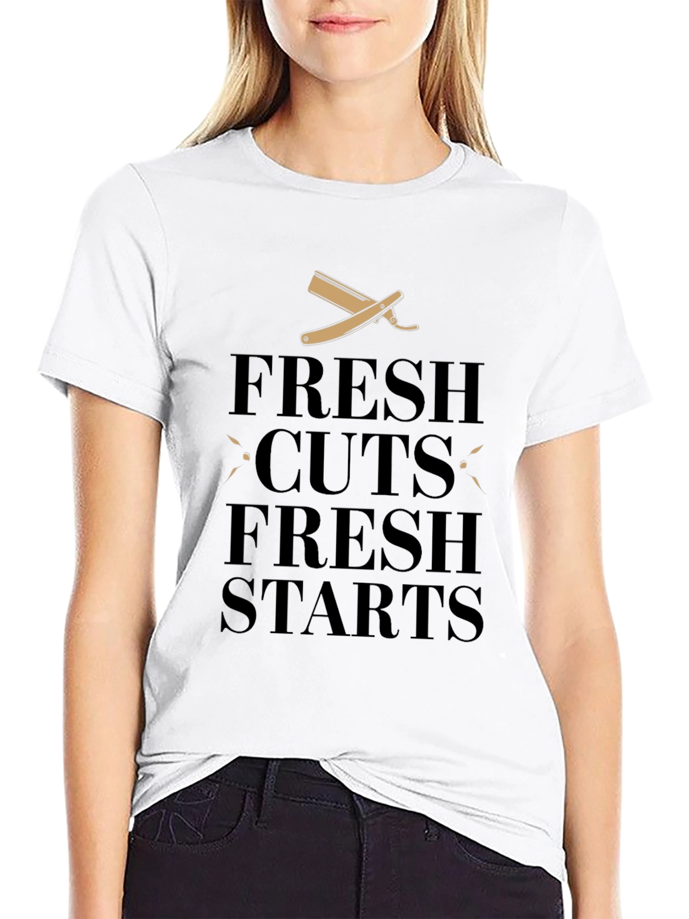 Fresh Cuts & Starts Black Graphic Tee