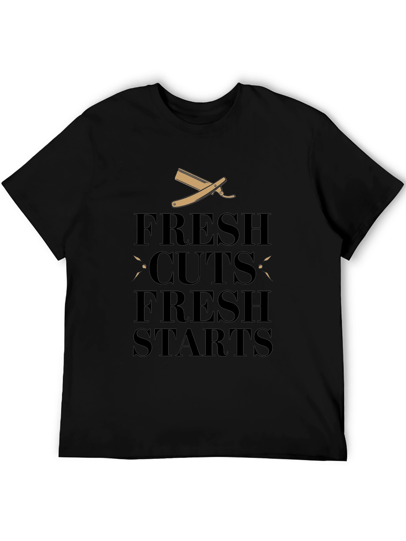 Fresh Cuts & Starts Black Graphic Tee
